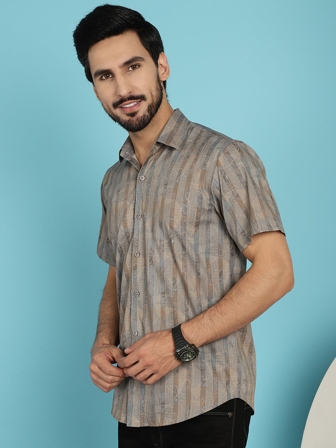 Men's Floral Printed Casual Shirt - Taantav