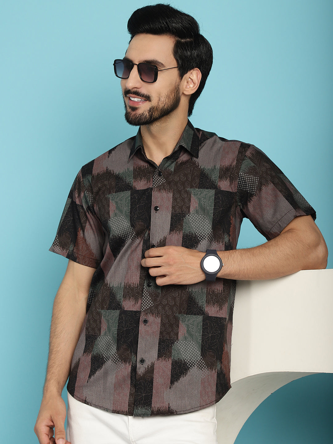 Men's Floral Printed Casual Shirt - Taantav