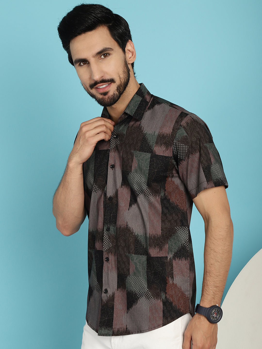 Men's Floral Printed Casual Shirt - Taantav