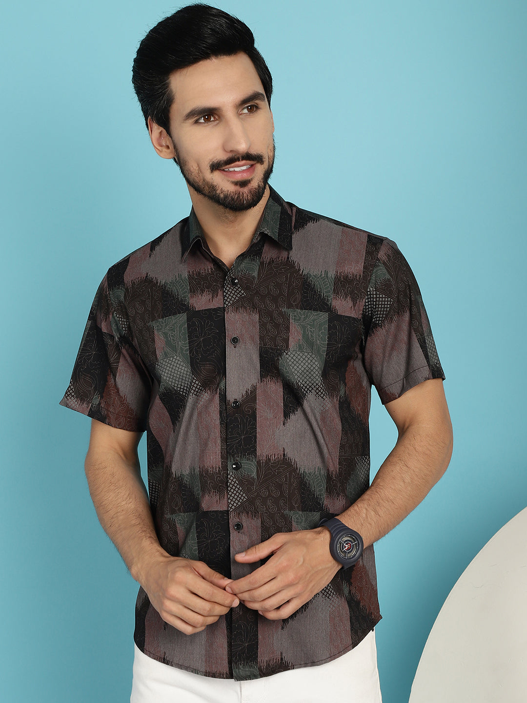 Men's Floral Printed Casual Shirt - Taantav