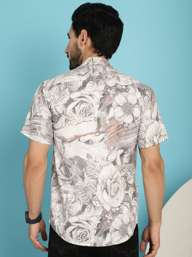 Men's Floral Printed Casual Shirt