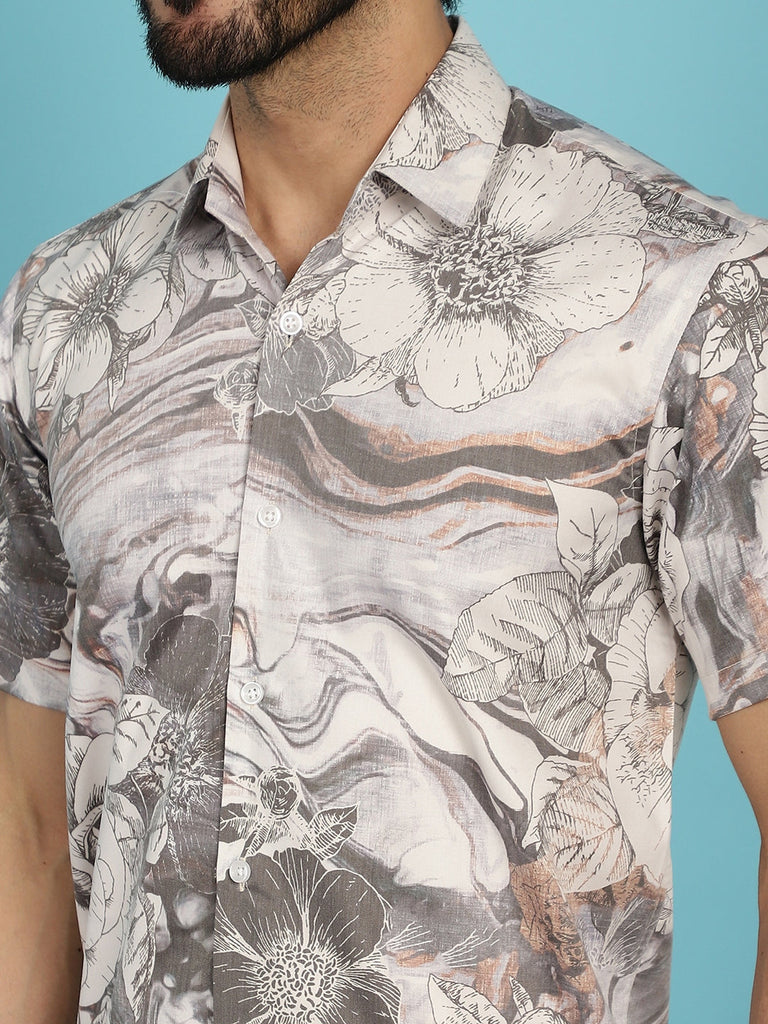 Men's Floral Printed Casual Shirt