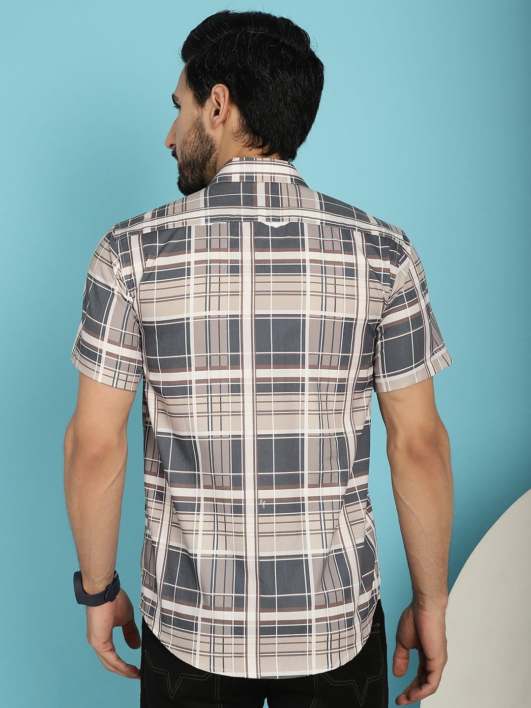 Men's Checked Casual Shirt - Taantav