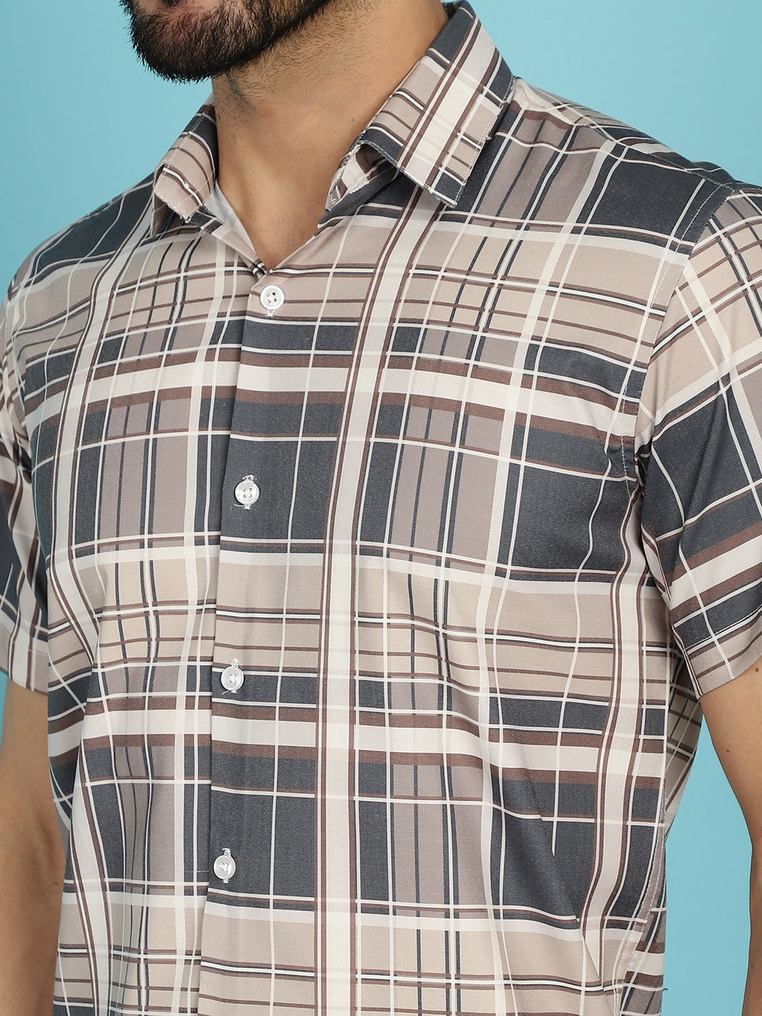 Men's Checked Casual Shirt - Taantav