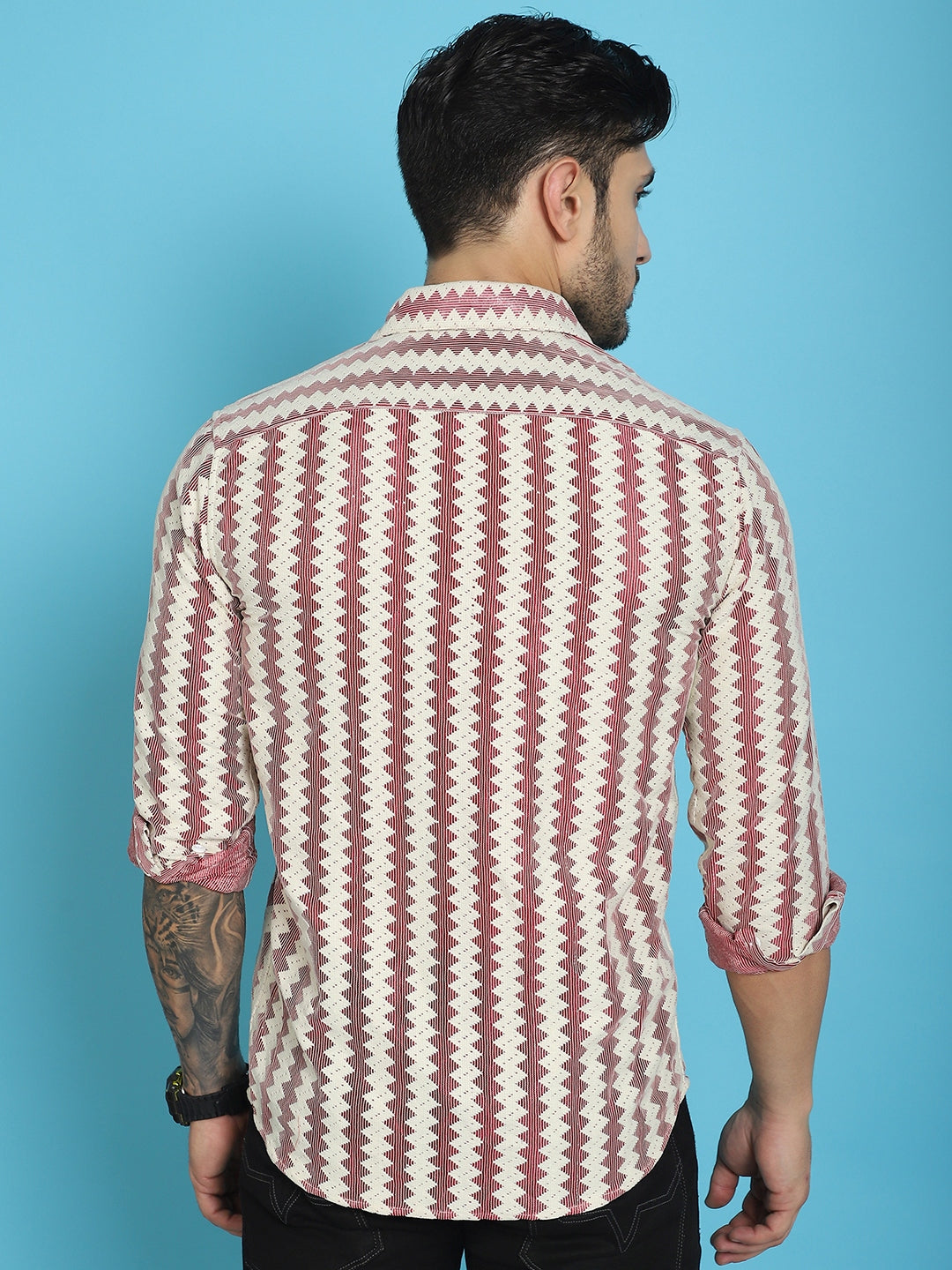 Men's Woven Design Cotton Shirt for Men - Taantav