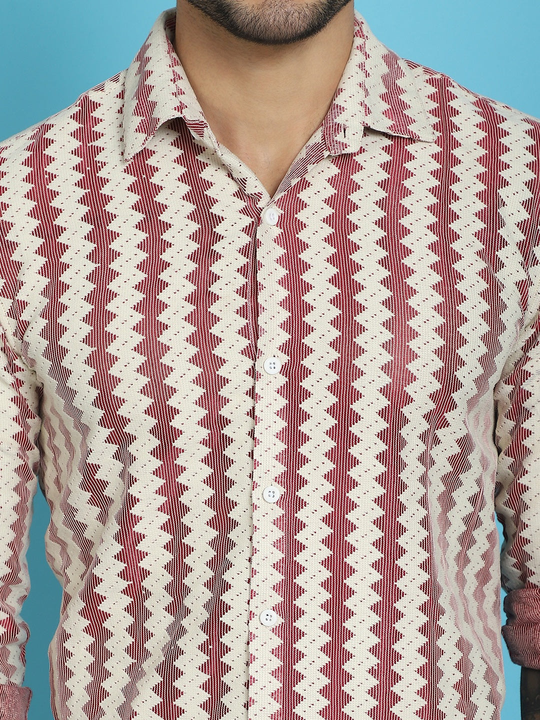 Men's Woven Design Cotton Shirt for Men - Taantav