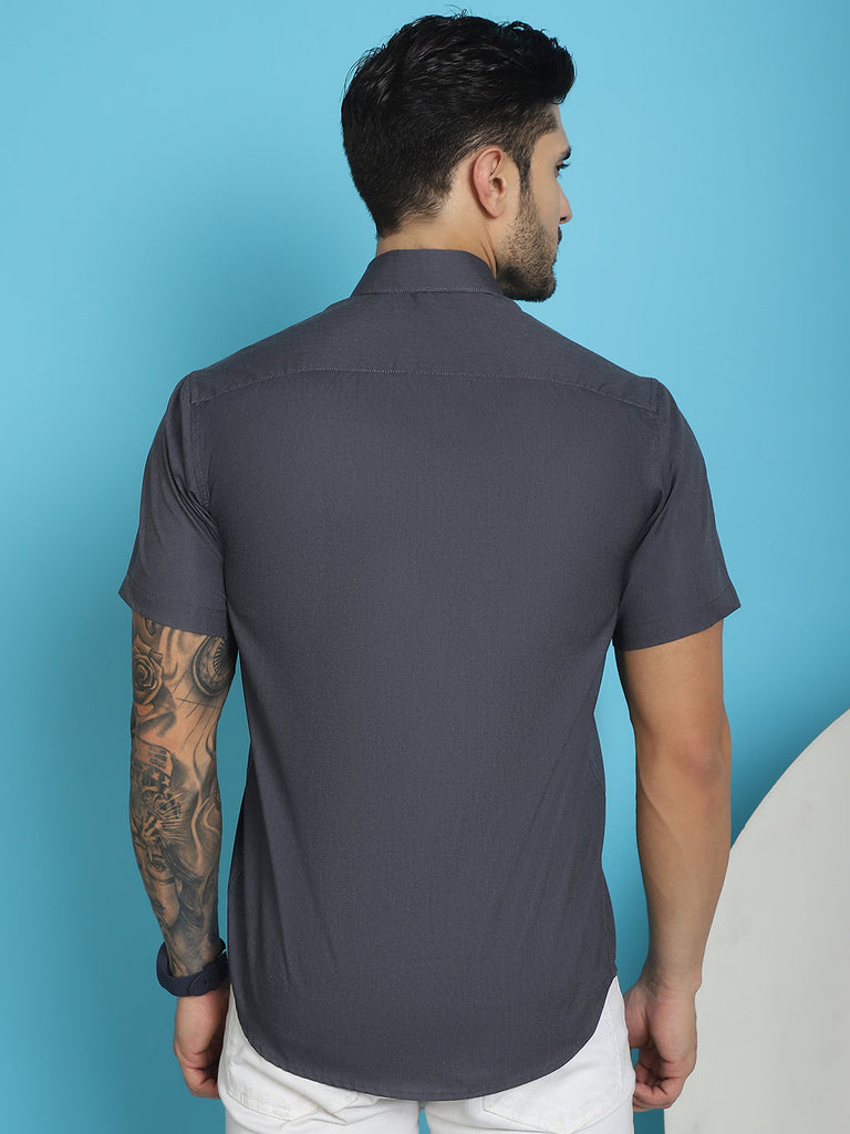 Men's Printed Half Sleeve Lycra Shirt for Men