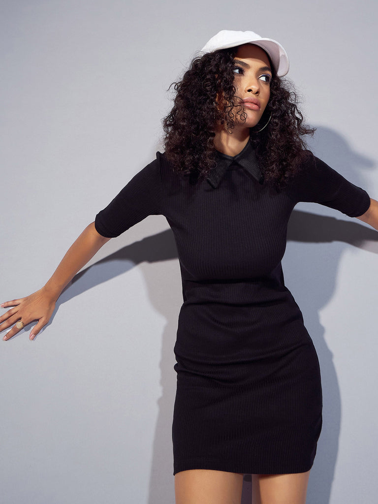 Women's Black Rib Dress