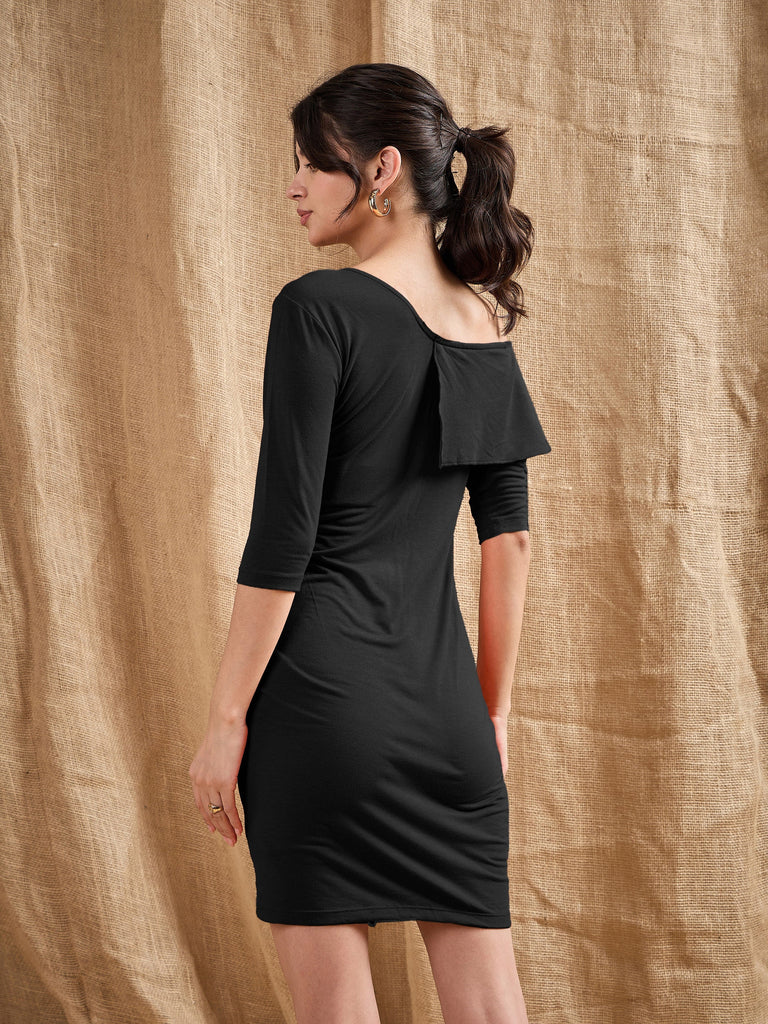 Women's Black Cascade Dress
