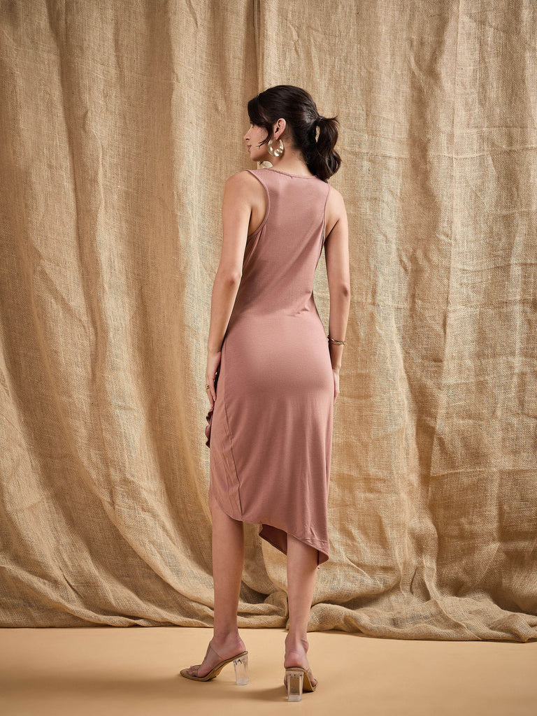 Women's Brown Cascade Dress