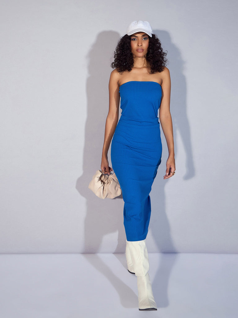 Women's Blue Rib Dress
