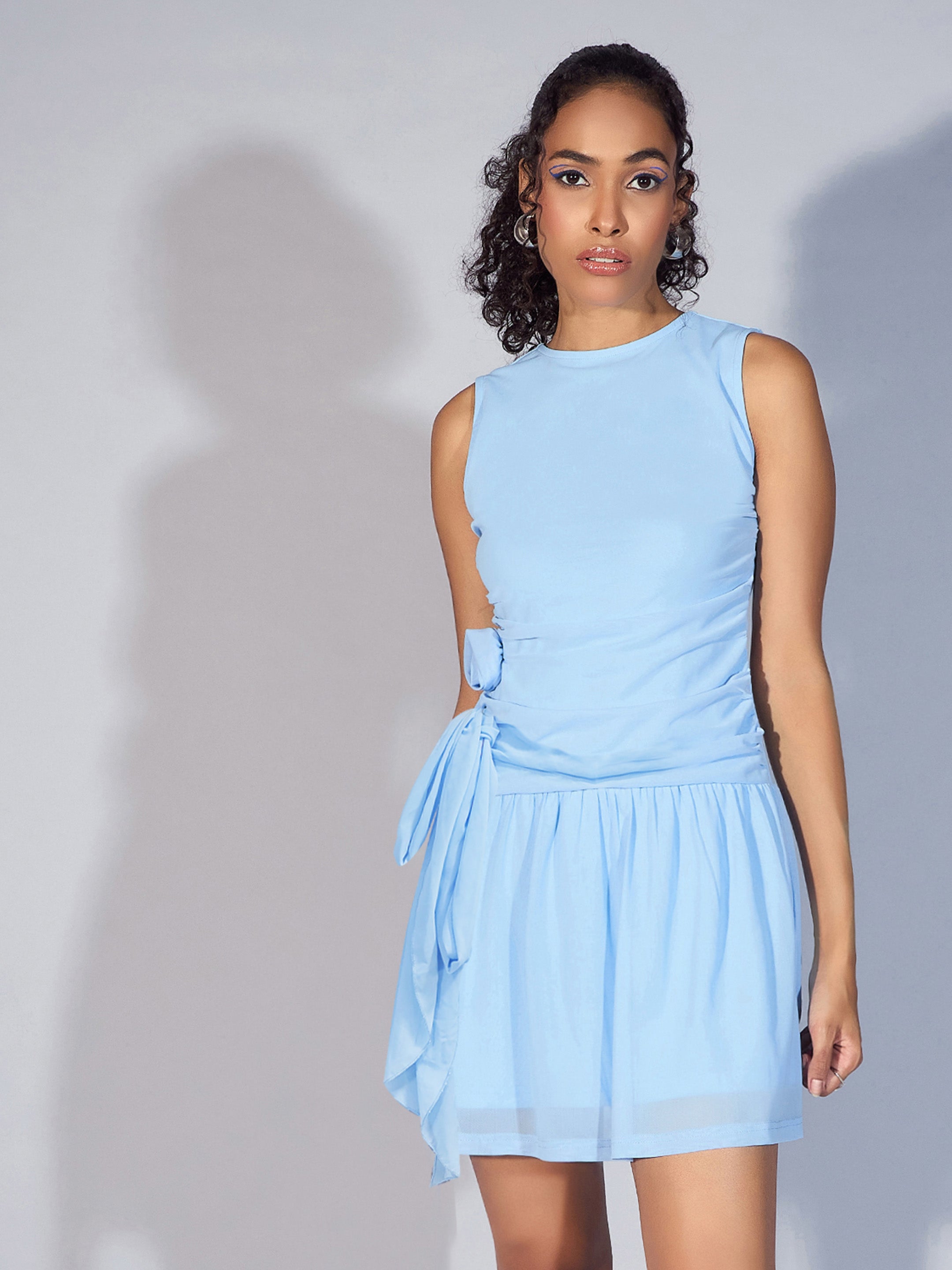 Women's Blue Mesh Dress - Sassafras