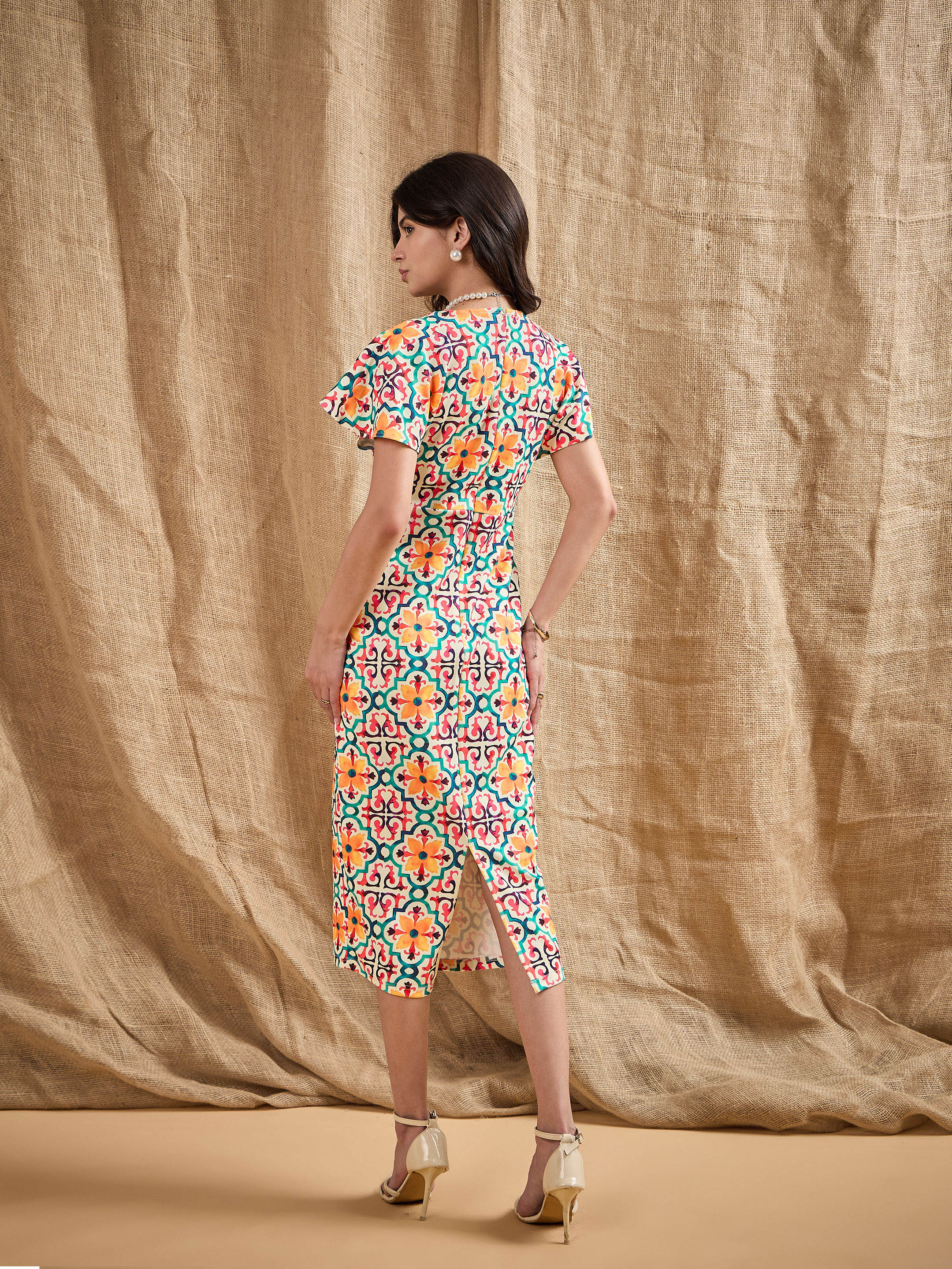 Women's Yellow Printed Dress - Sassafras