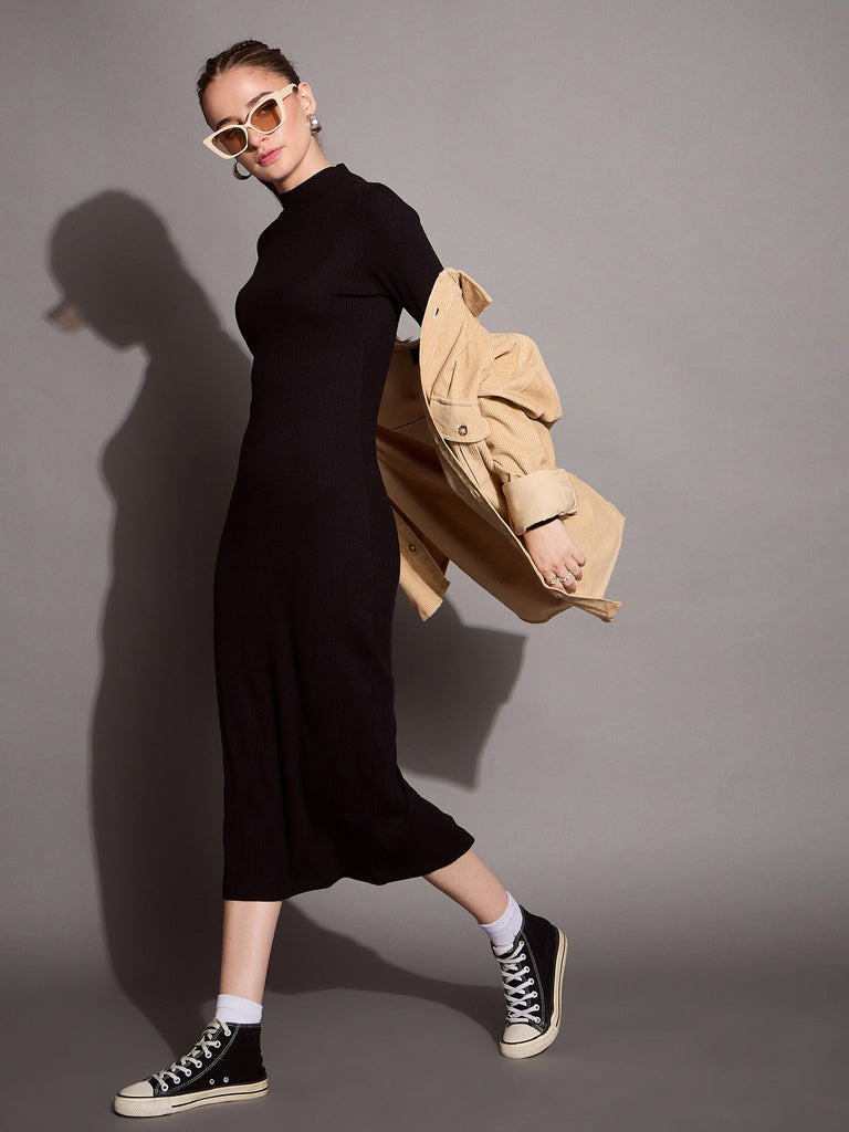Women's Black Rib Dress