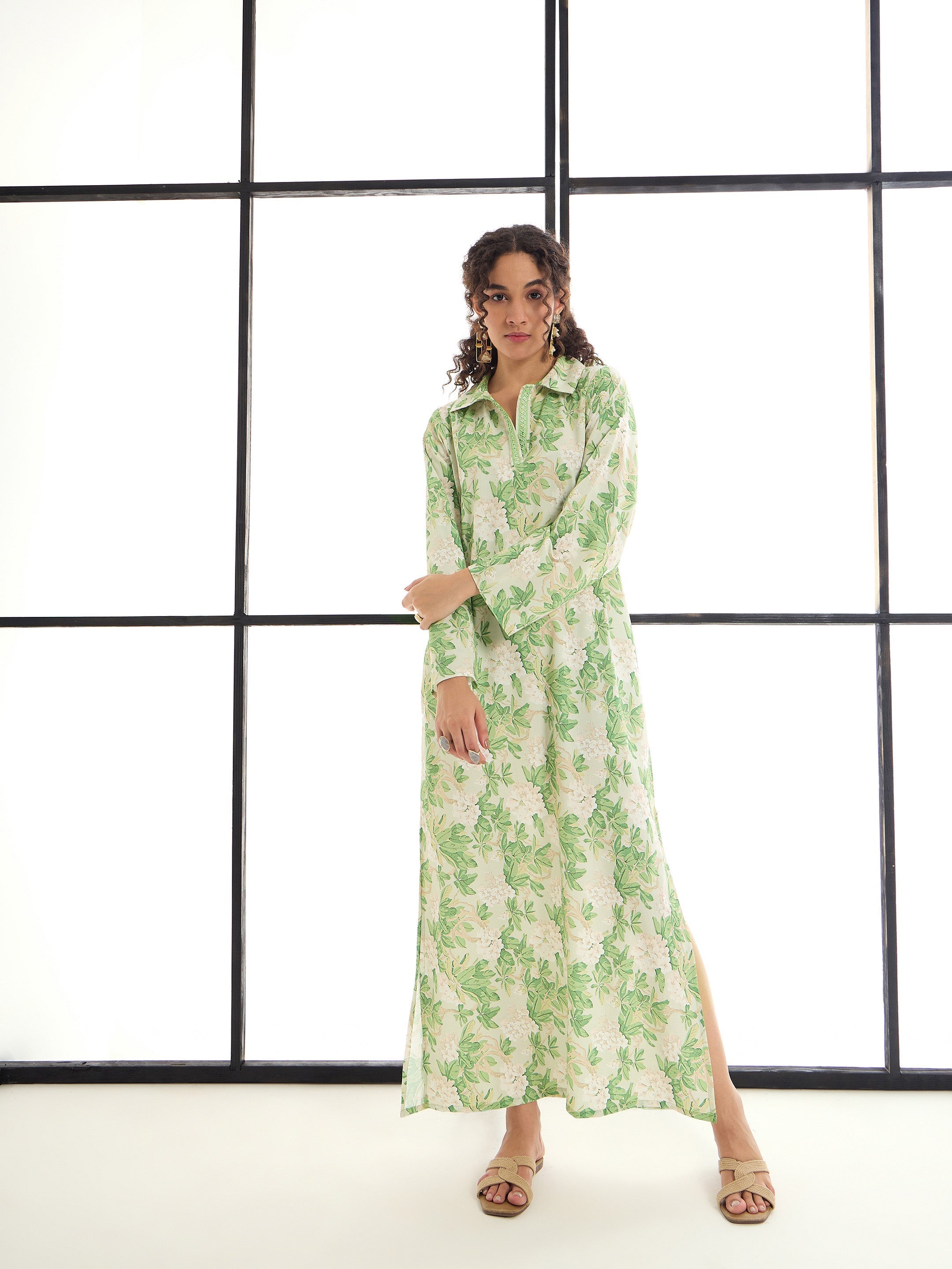 Women's Green Floral Dress - Sassafras