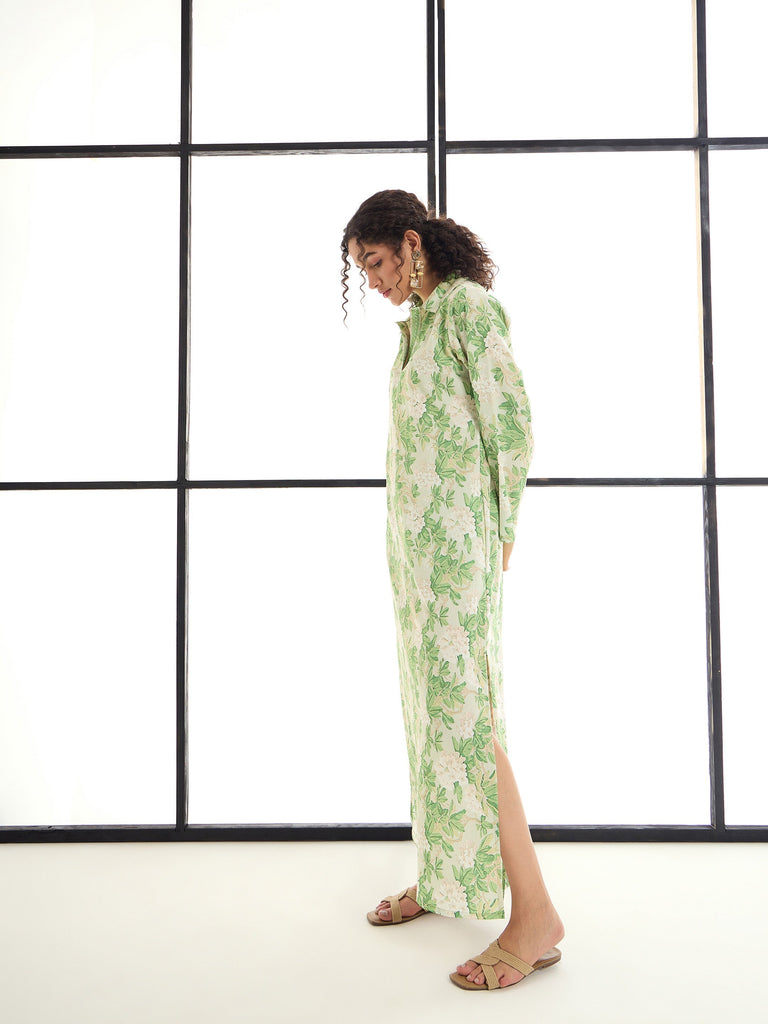 Women's Green Floral Dress