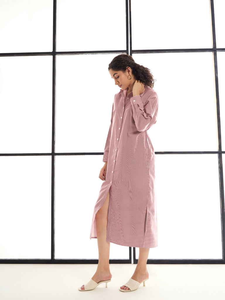 Women's Maroon Striped Dress