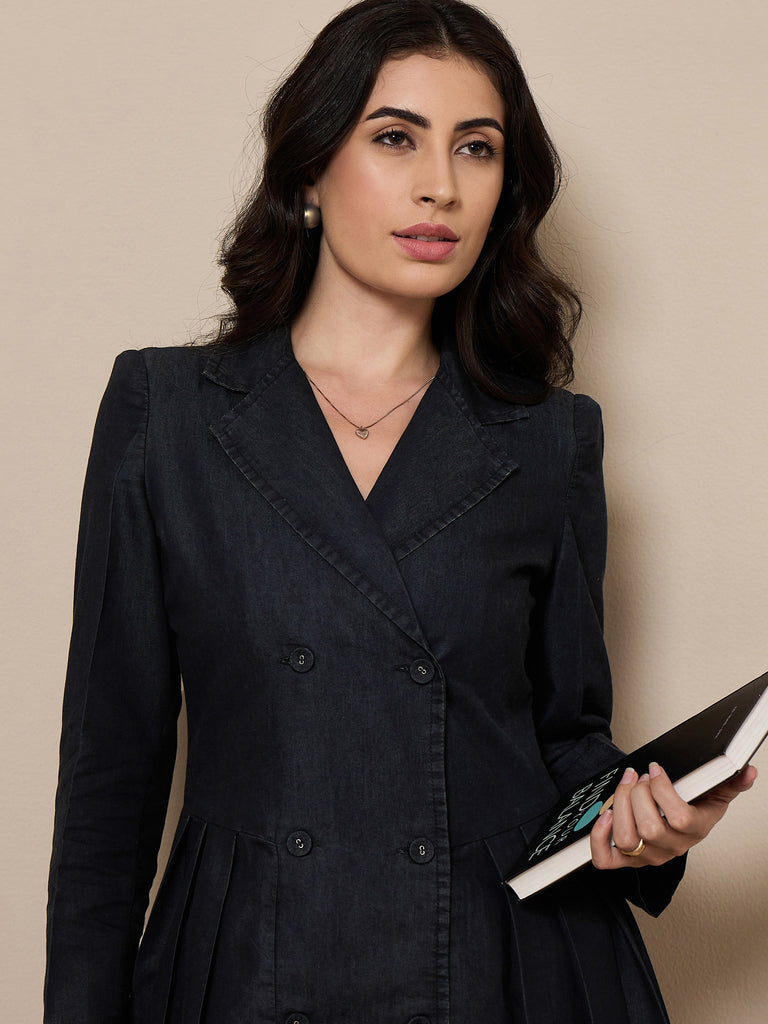 Women's Black Solid Dress