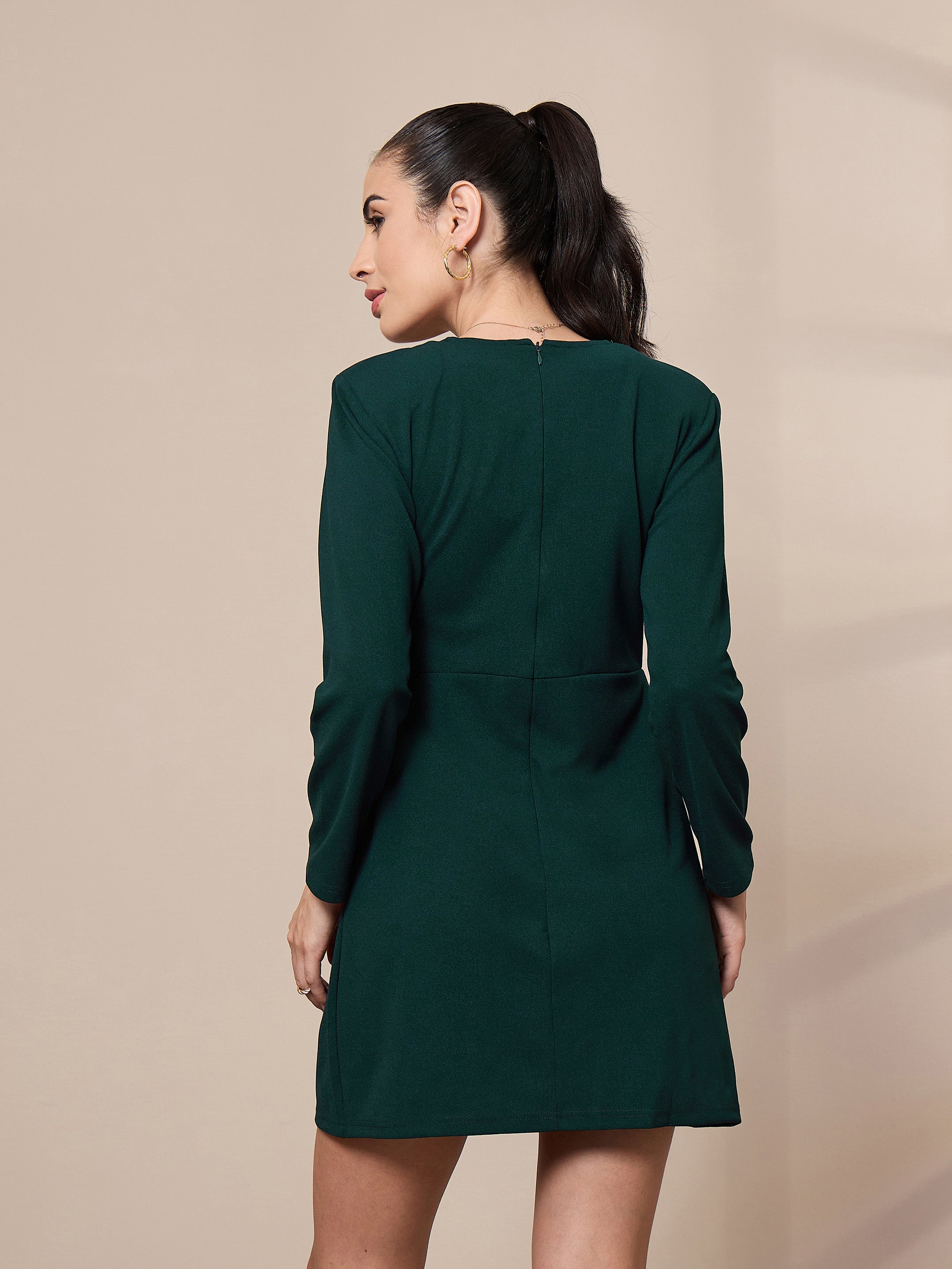 Women's Green Solid Dress - Sassafras