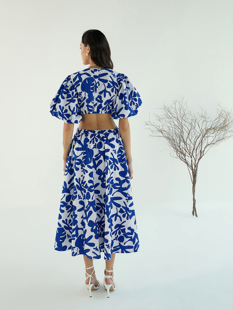 Women's Blue Floral Dress