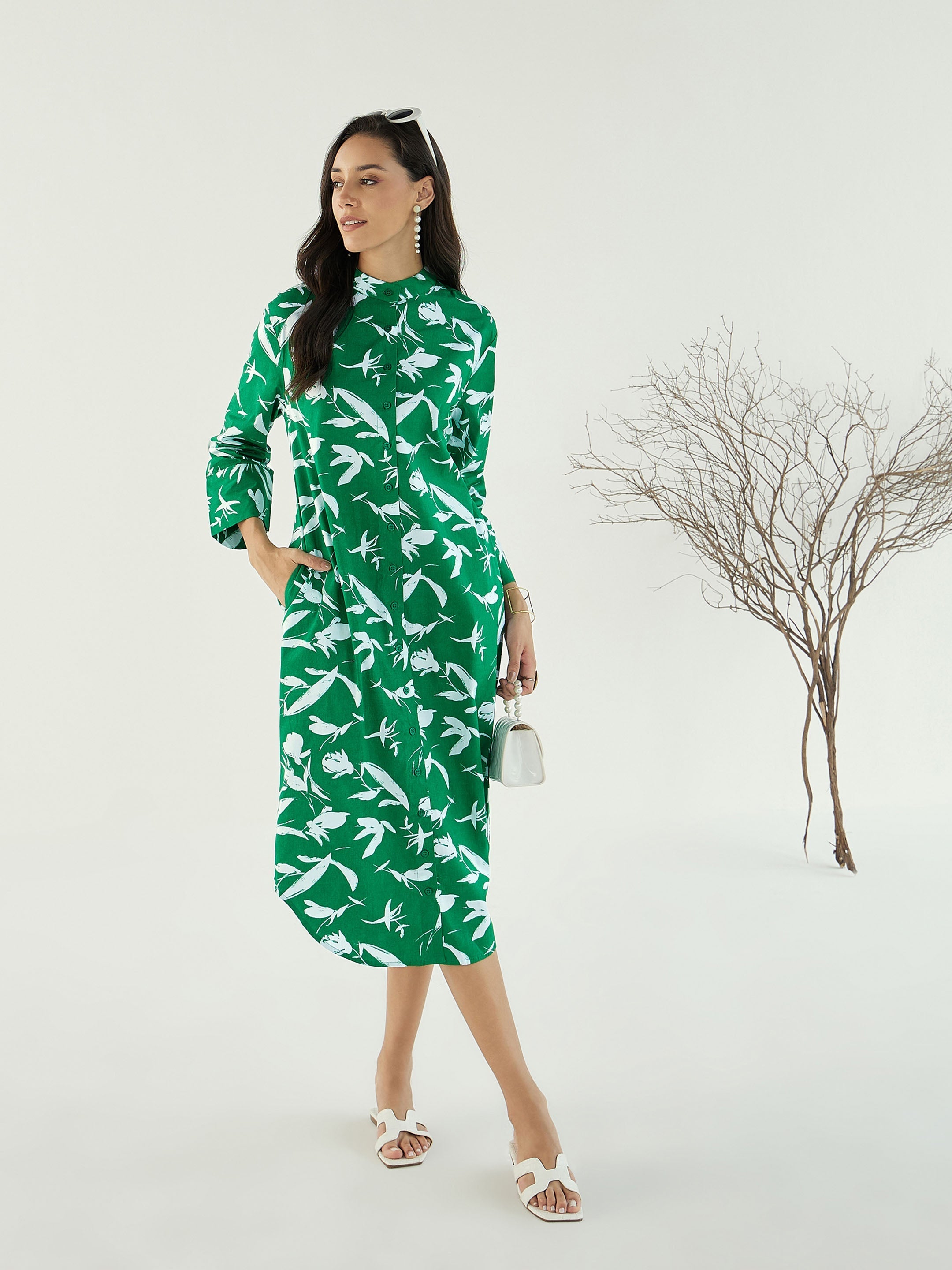 Women's Green Floral Dress - Sassafras