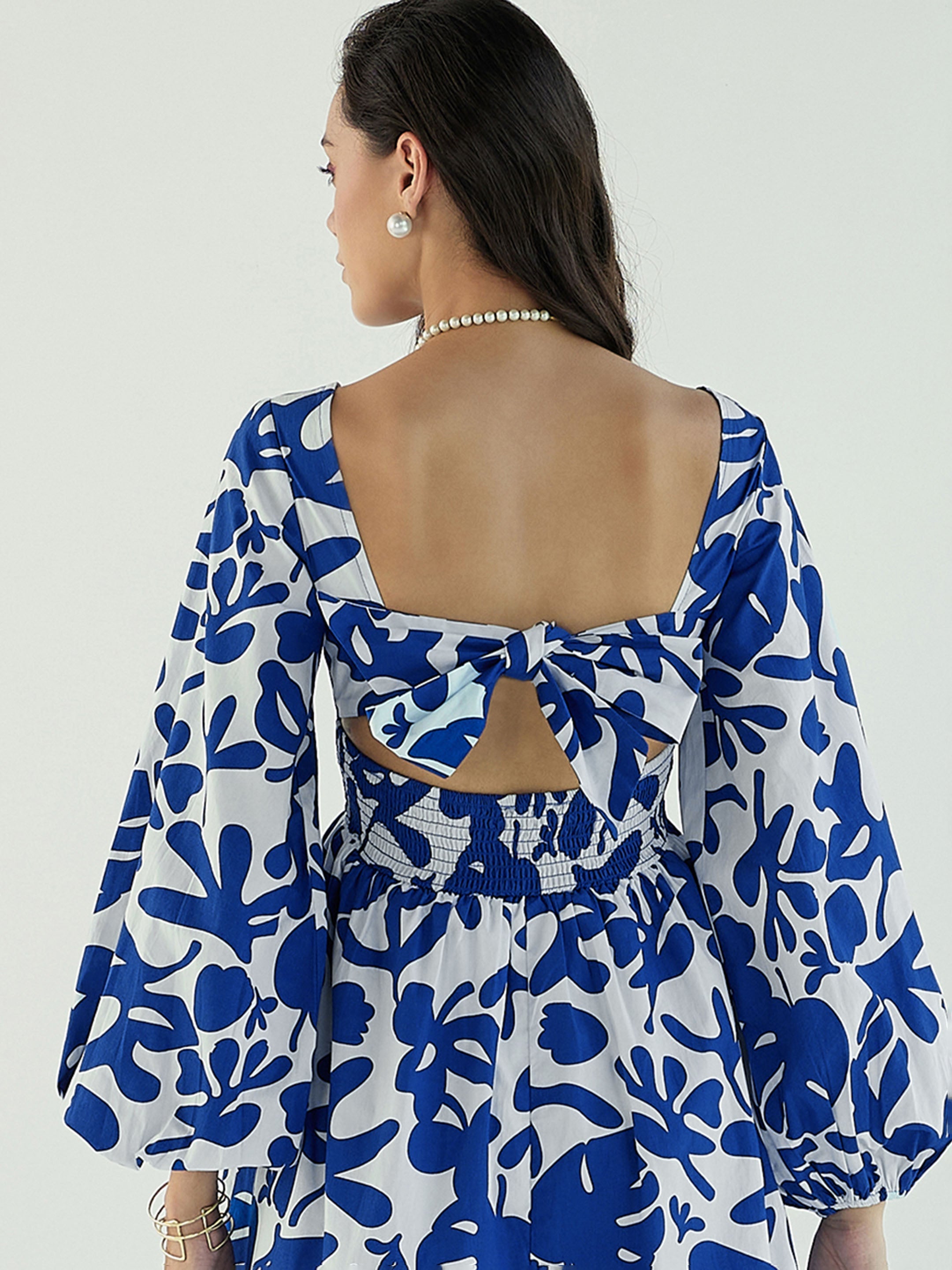 Women's Blue Floral Dress - Sassafras