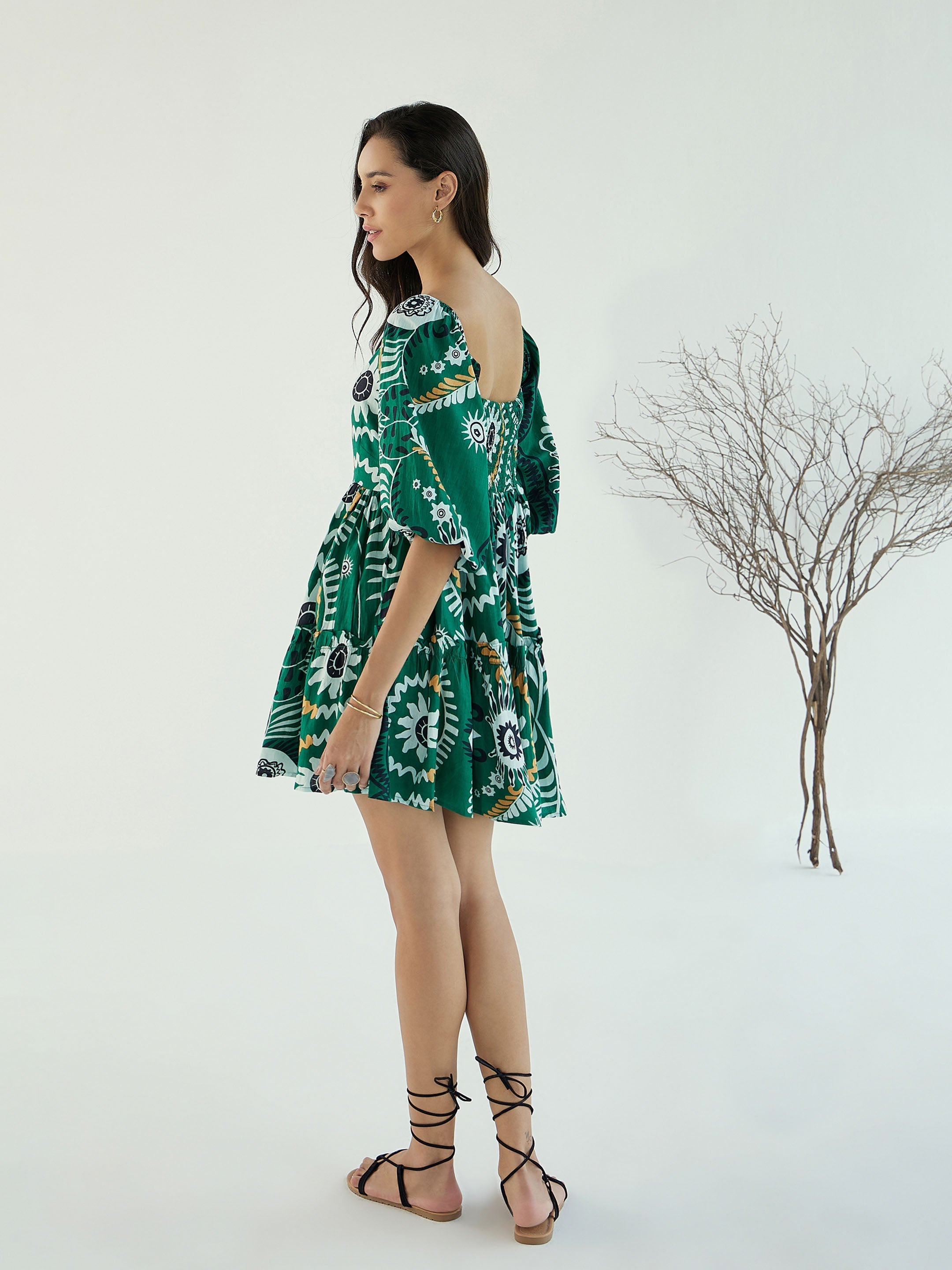 Women's Green Floral Dress - Sassafras