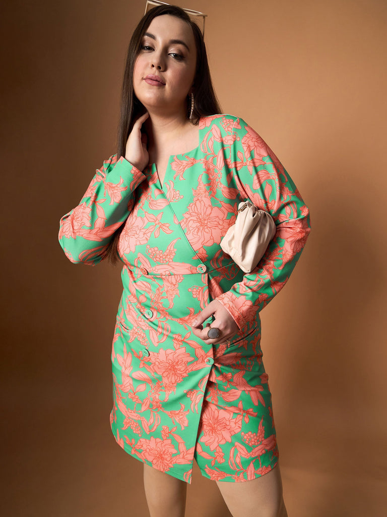 Women's Green Floral Dress