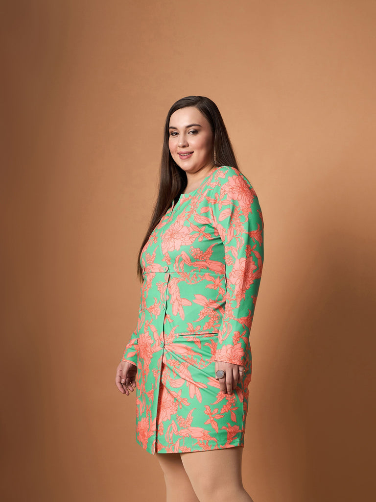 Women's Green Floral Dress