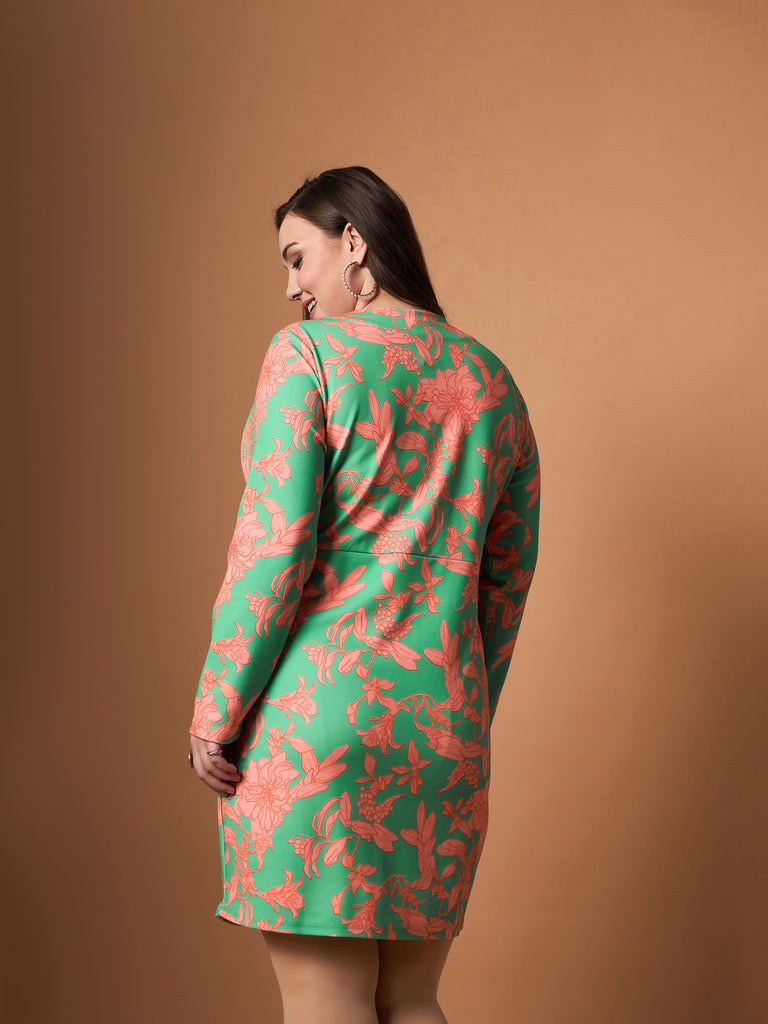 Women's Green Floral Dress