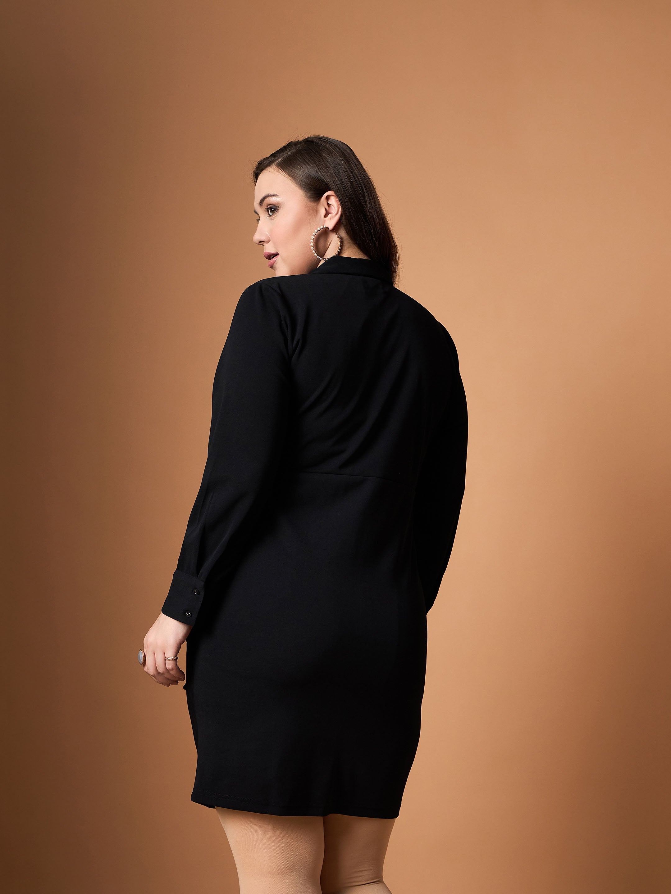 Women's Black Solid Dress - Sassafras