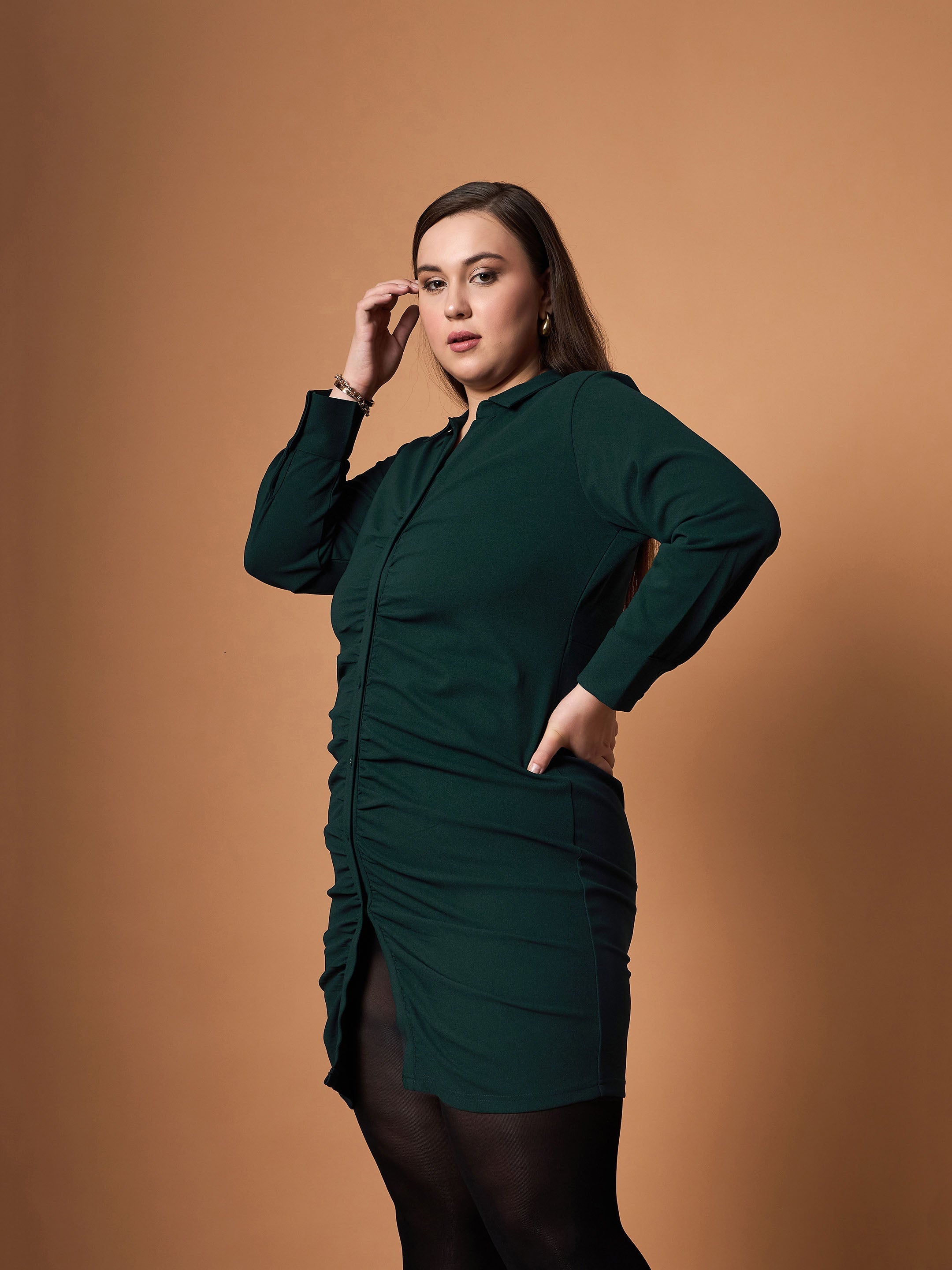 Women's Green Solid Dress - Sassafras