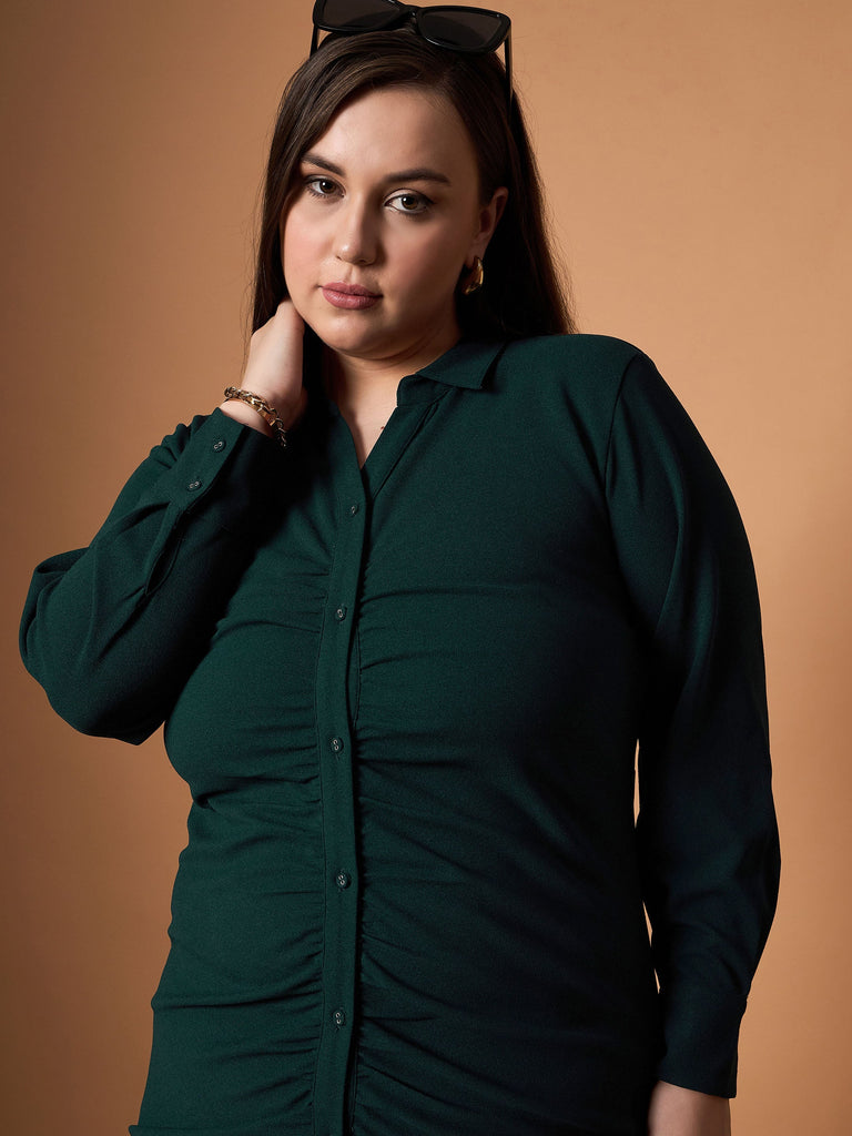 Women's Green Solid Dress