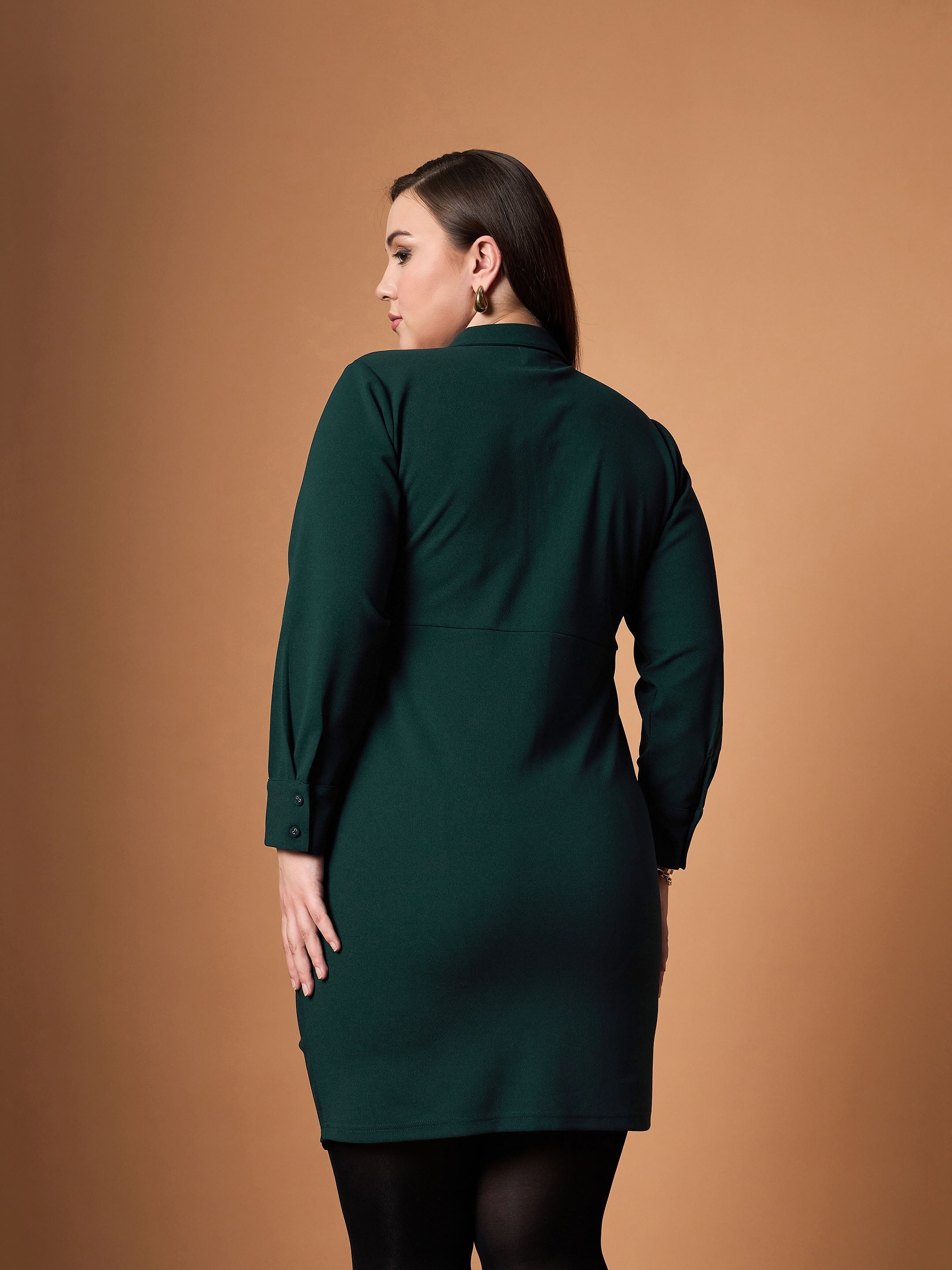 Women's Green Solid Dress - Sassafras