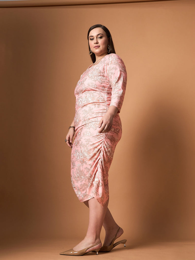 Women's Pink Floral Dress