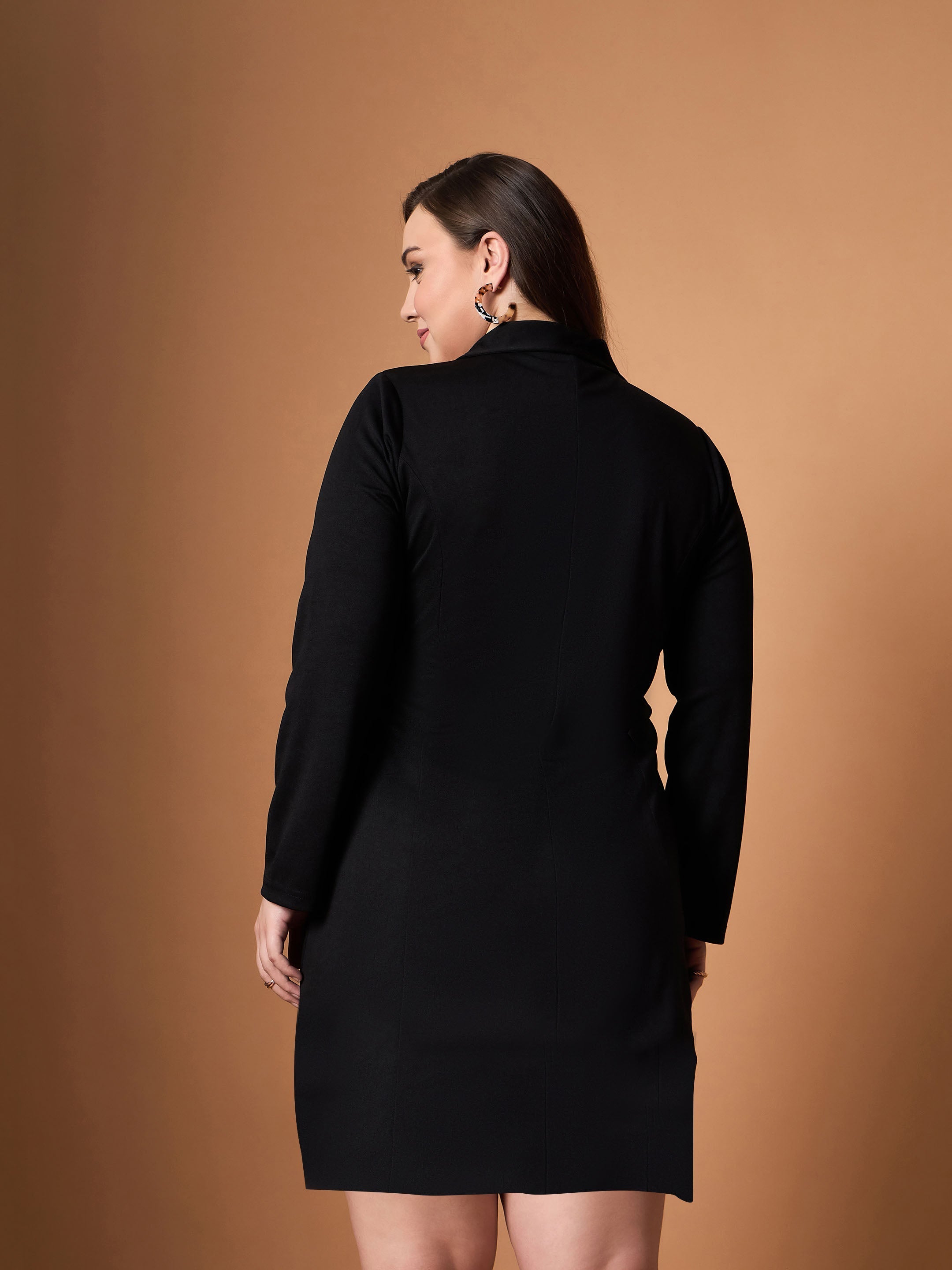 Women's Black Solid Dress - Sassafras