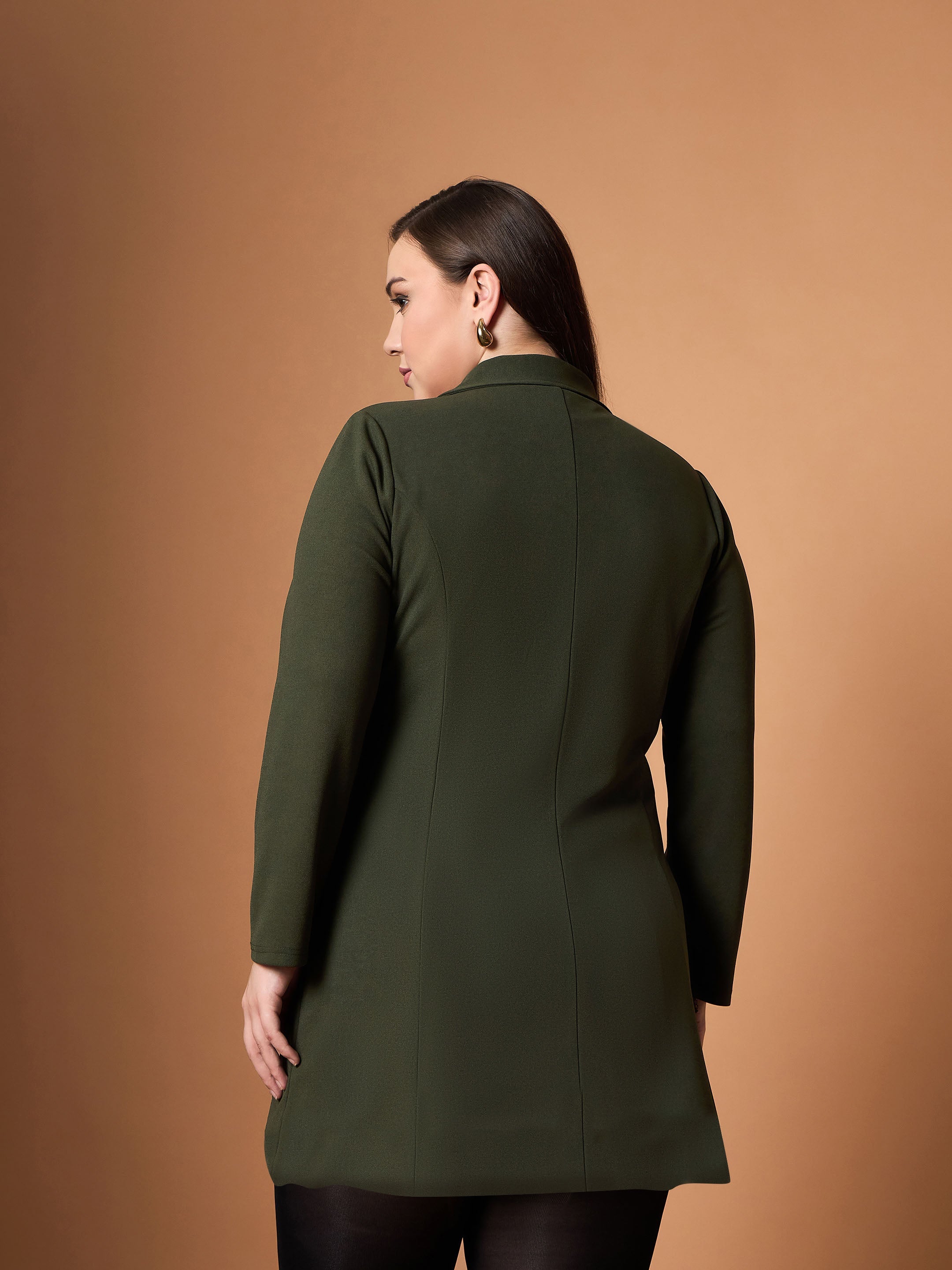 Women's Olive Solid Dress - Sassafras