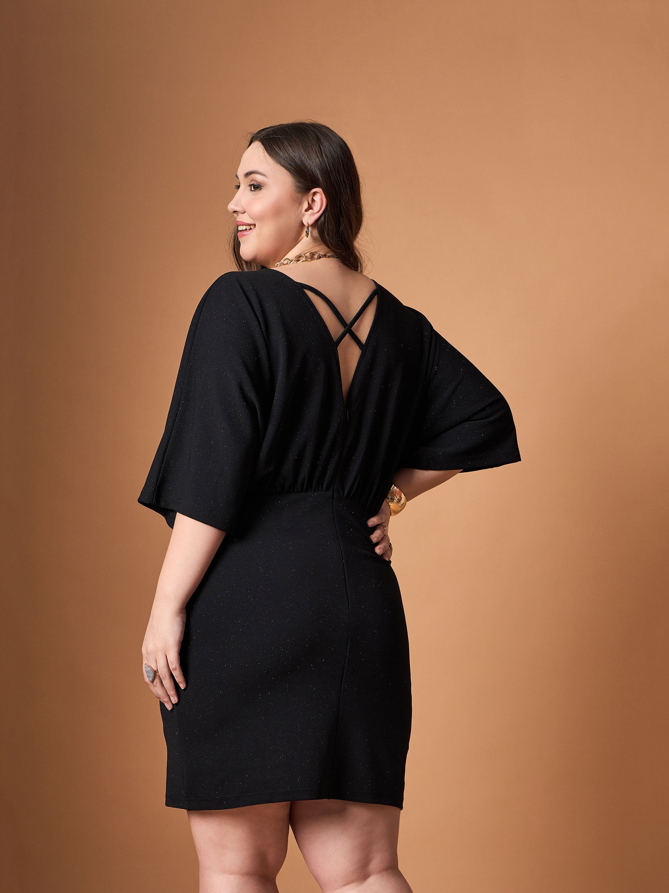 Women's Black Solid Dress - Sassafras