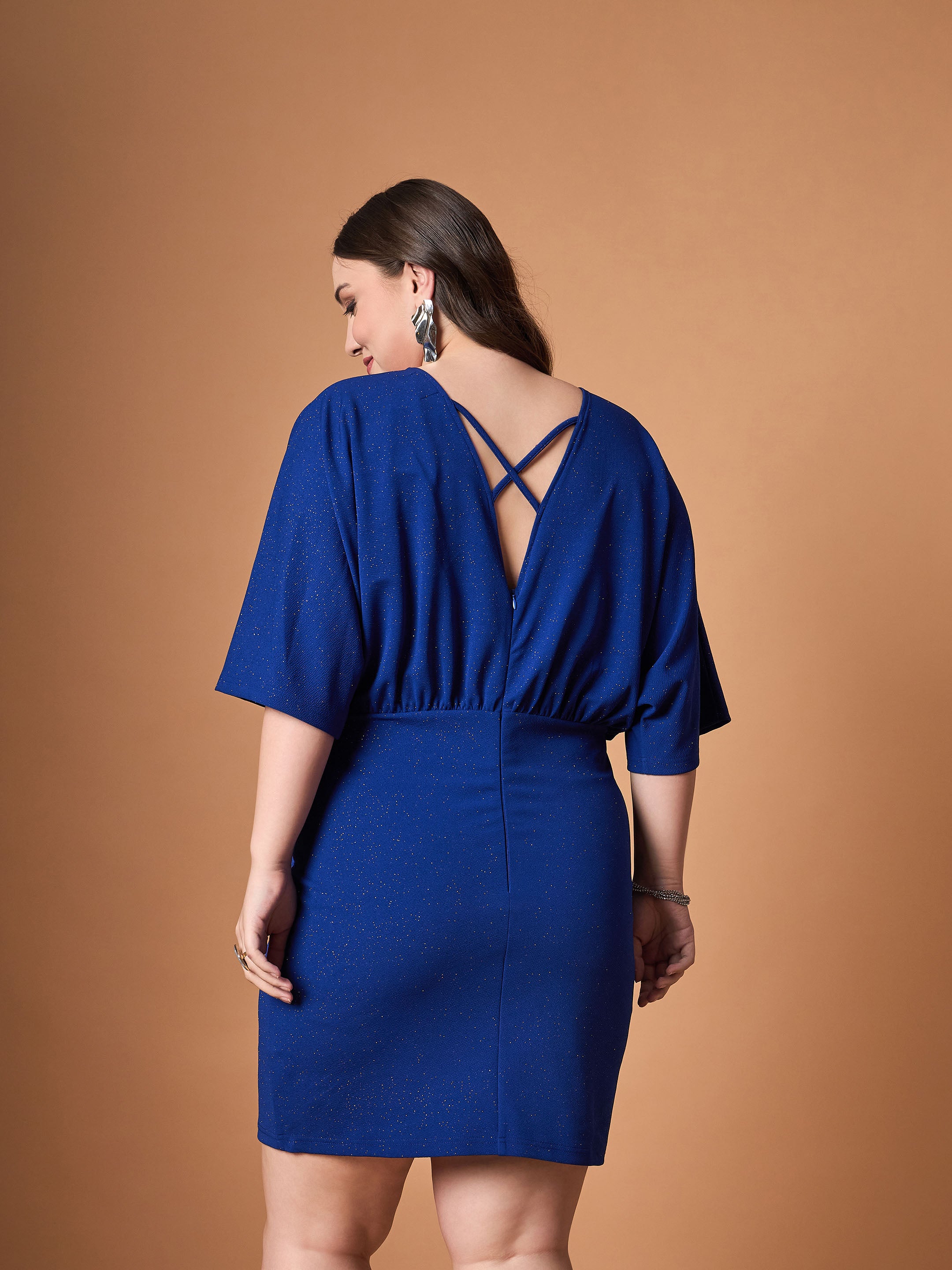 Women's Blue Solid Dress - Sassafras