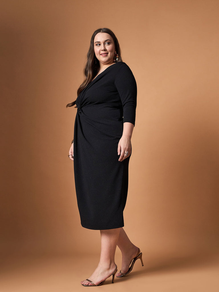 Women's Black Solid Dress
