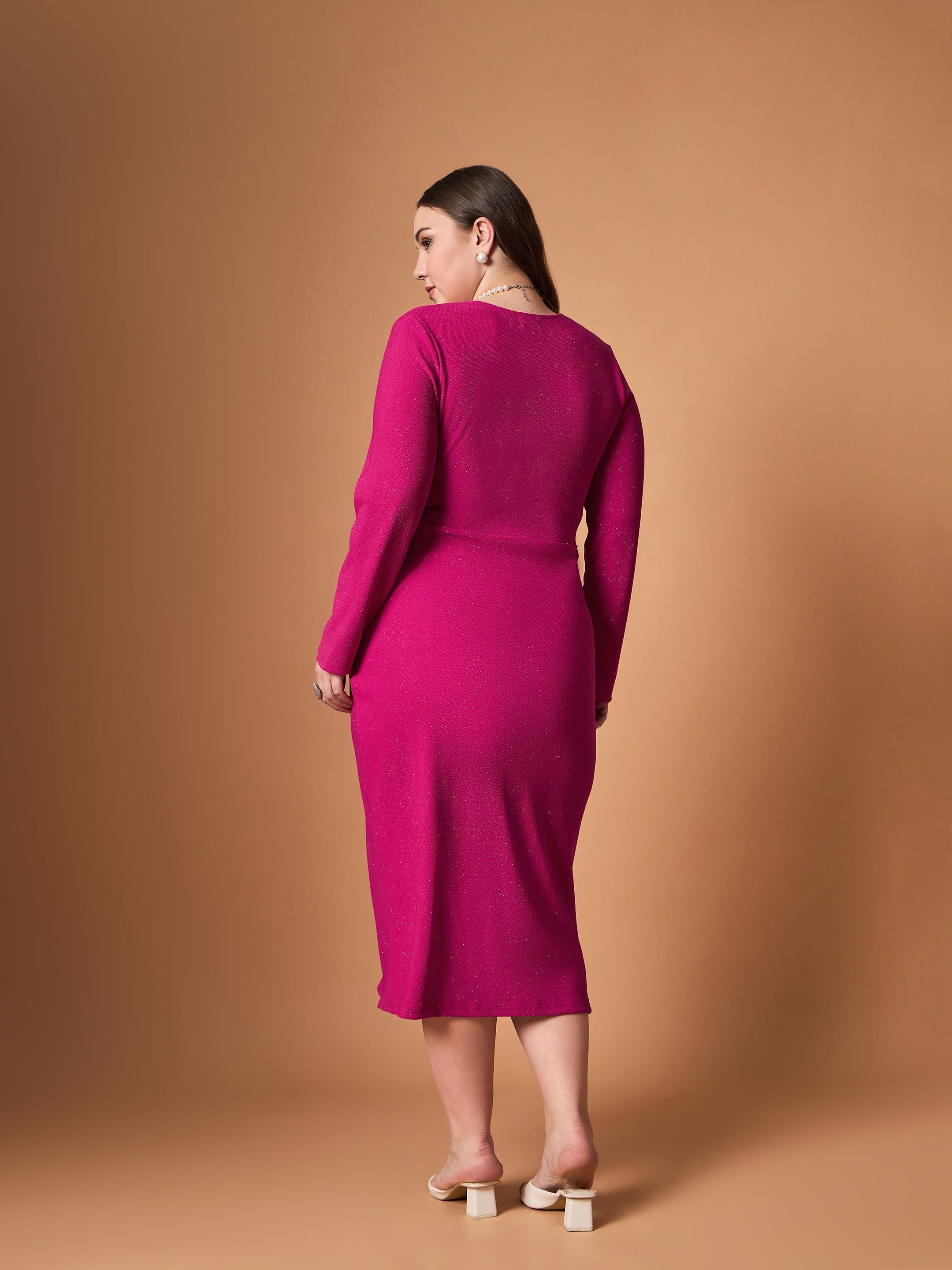 Women's Fuchsia Solid Dress - Sassafras