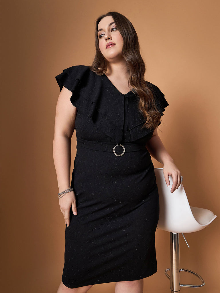 Women's Black Solid Dress