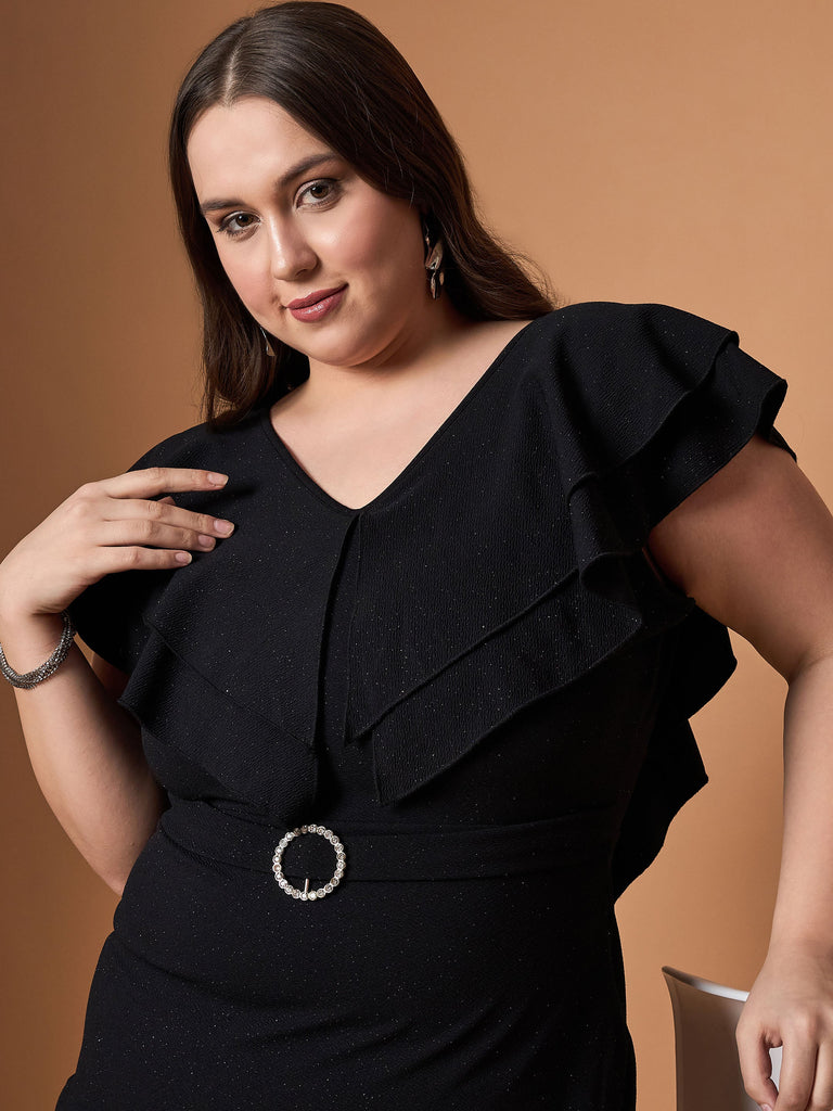 Women's Black Solid Dress