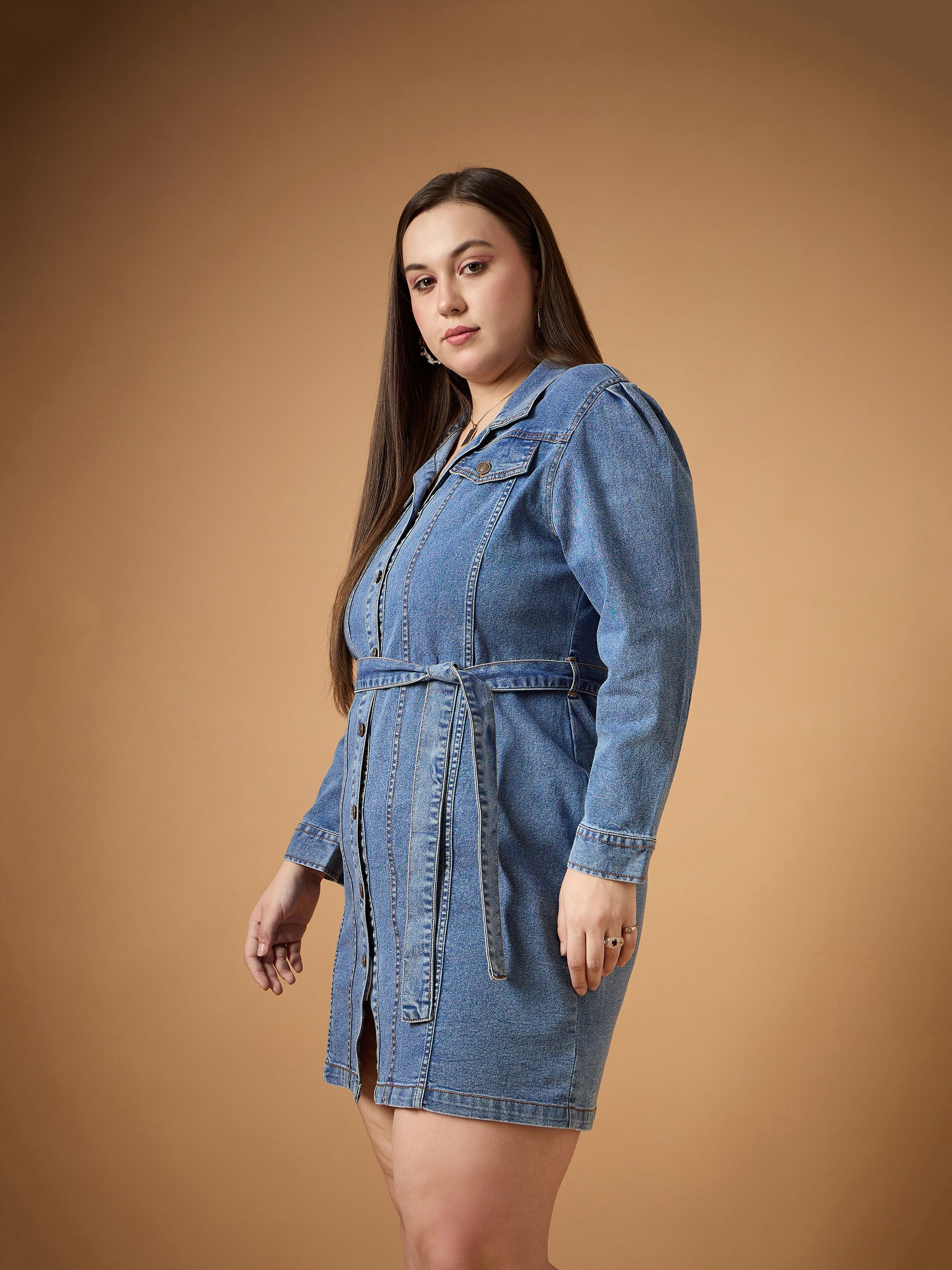 Women's Blue Denim Dress - Sassafras