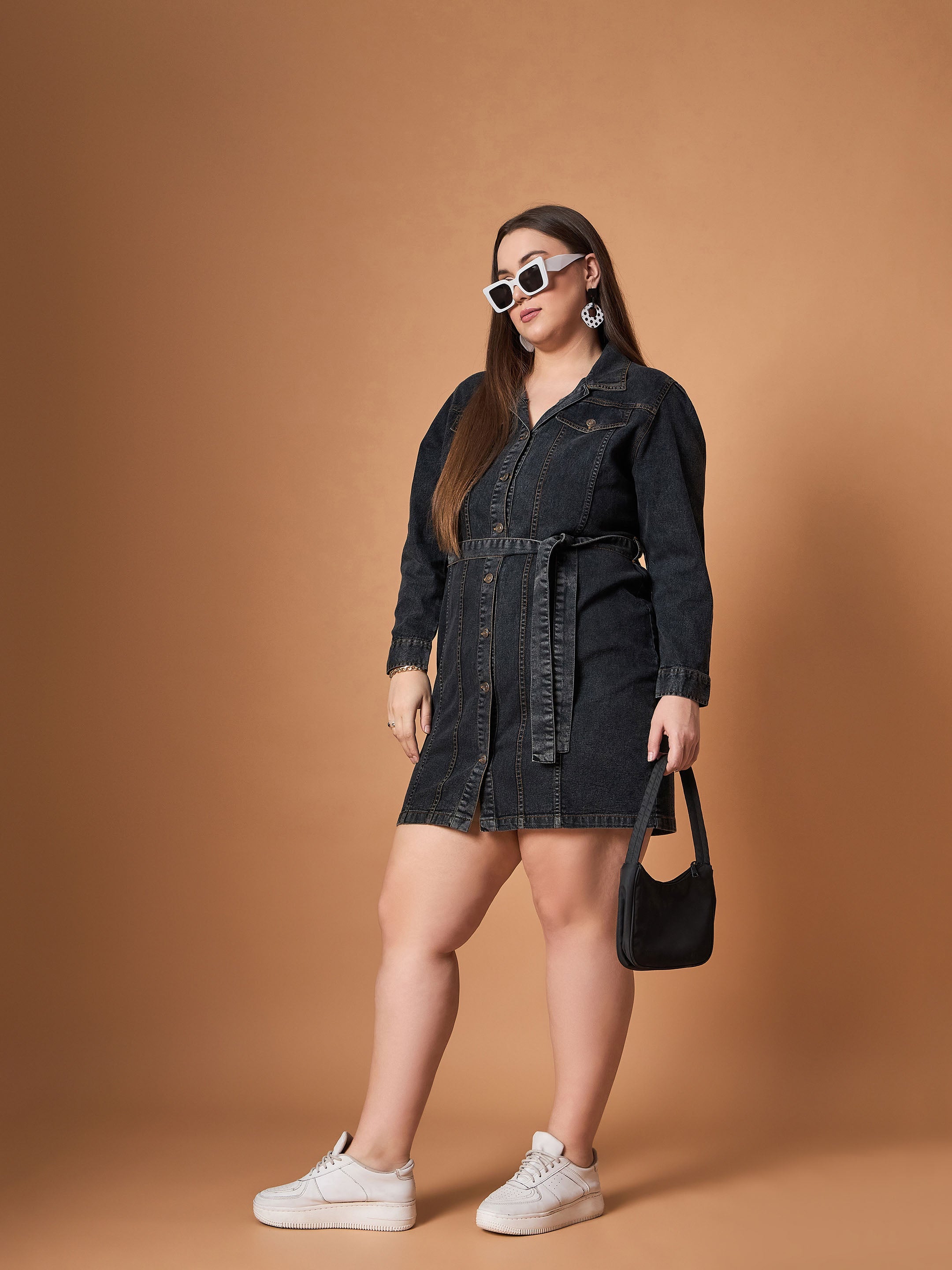 Women's Black Denim Dress - Sassafras