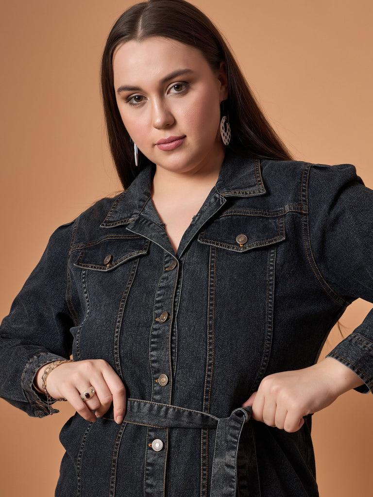 Women's Black Denim Dress