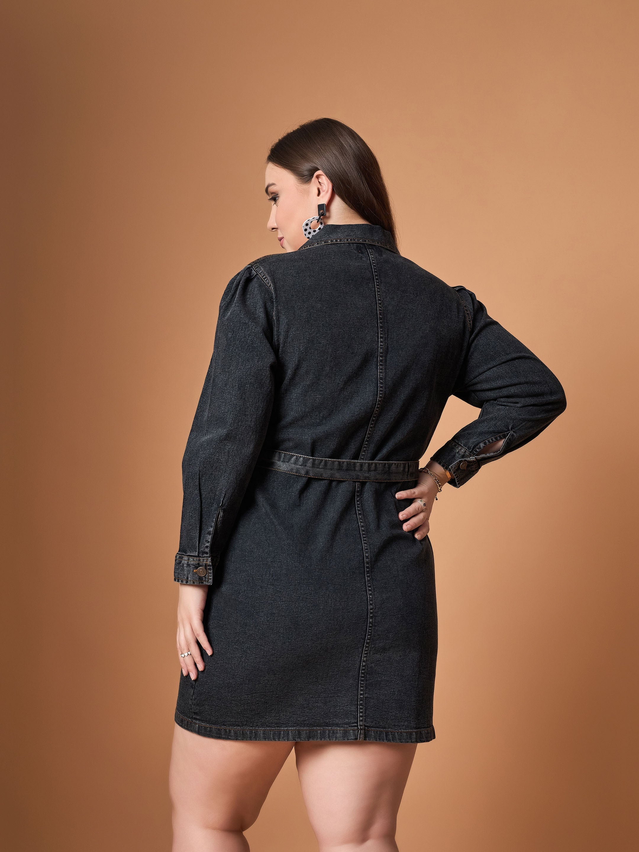 Women's Black Denim Dress - Sassafras