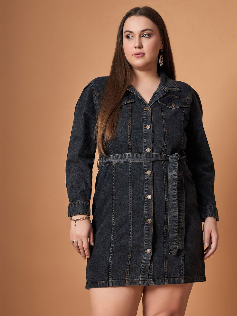 Women's Black Denim Dress