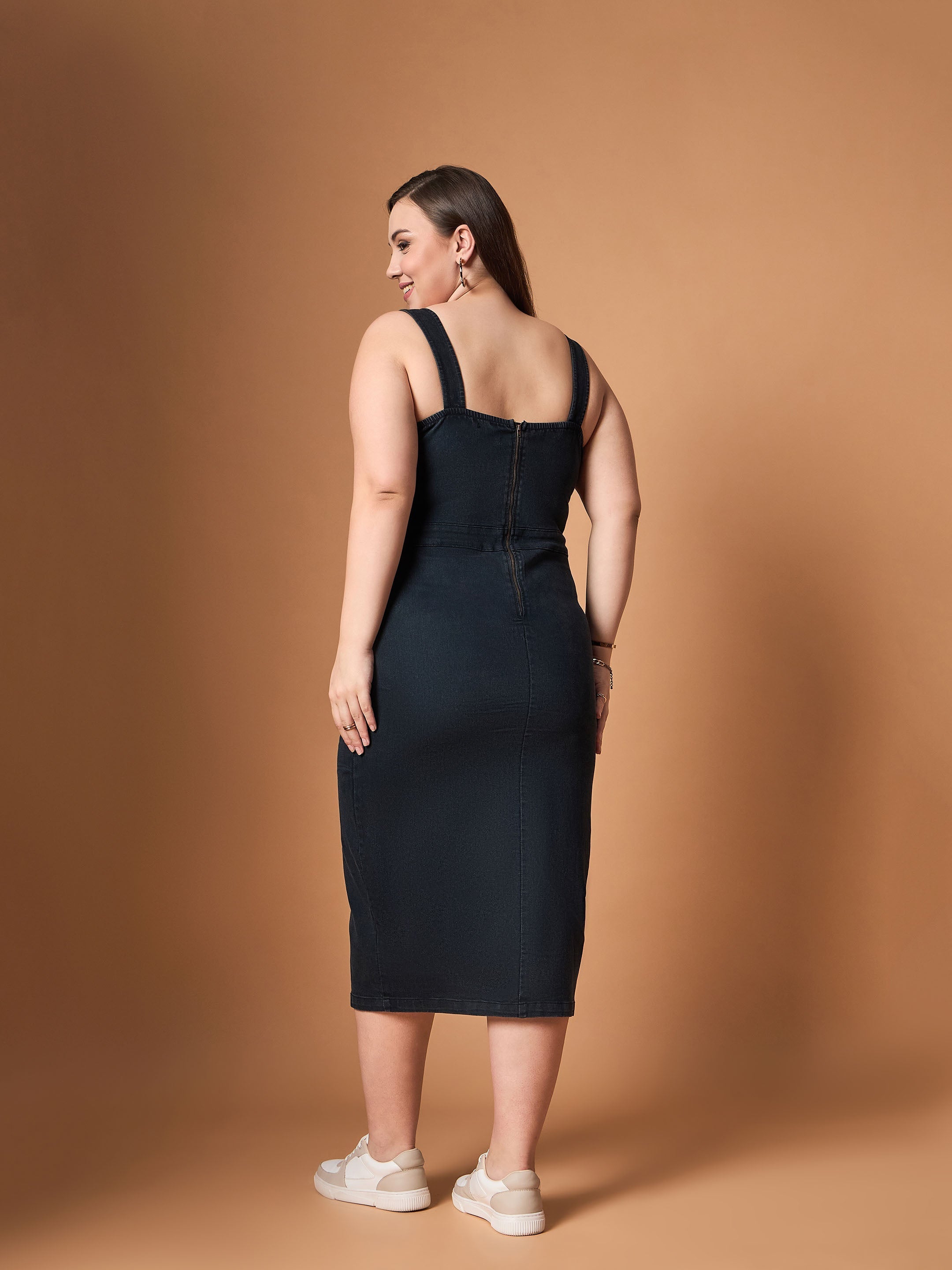 Women's Black Denim Dress - Sassafras