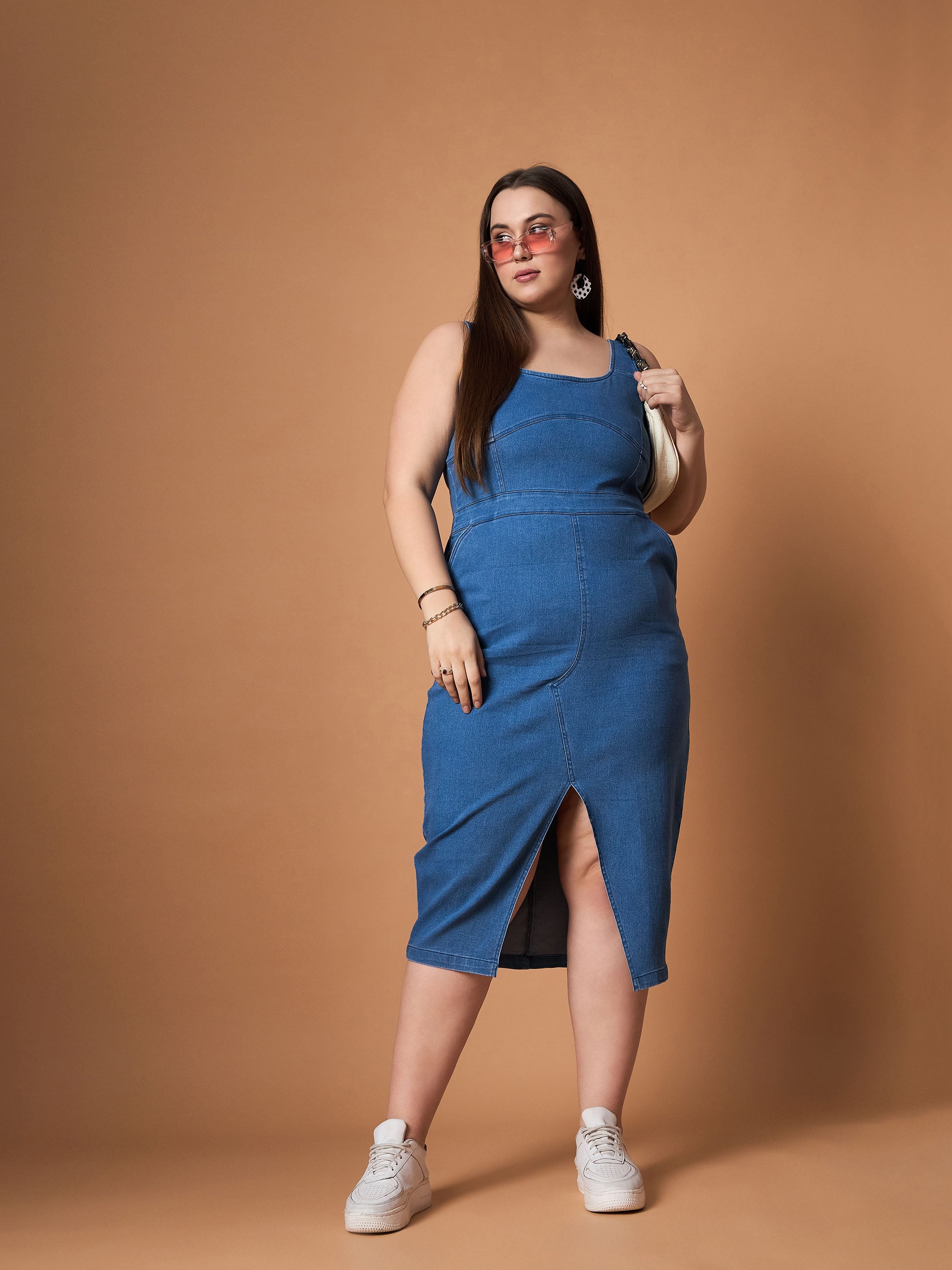 Women's Blue Denim Dress - Sassafras